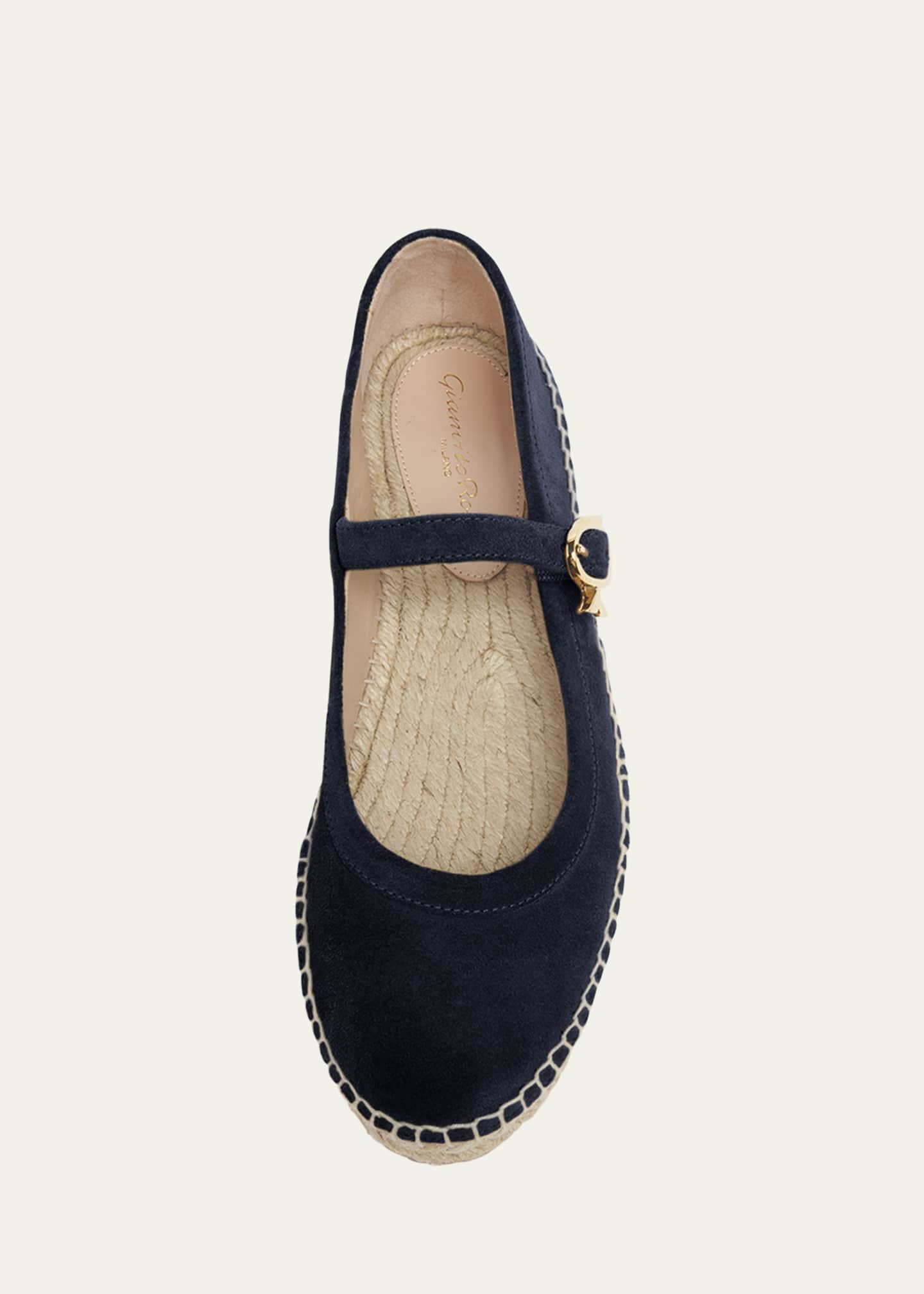 Gianvito Rossi Suede Mary Jane Ballerina Espadrilles Image 6 of 6