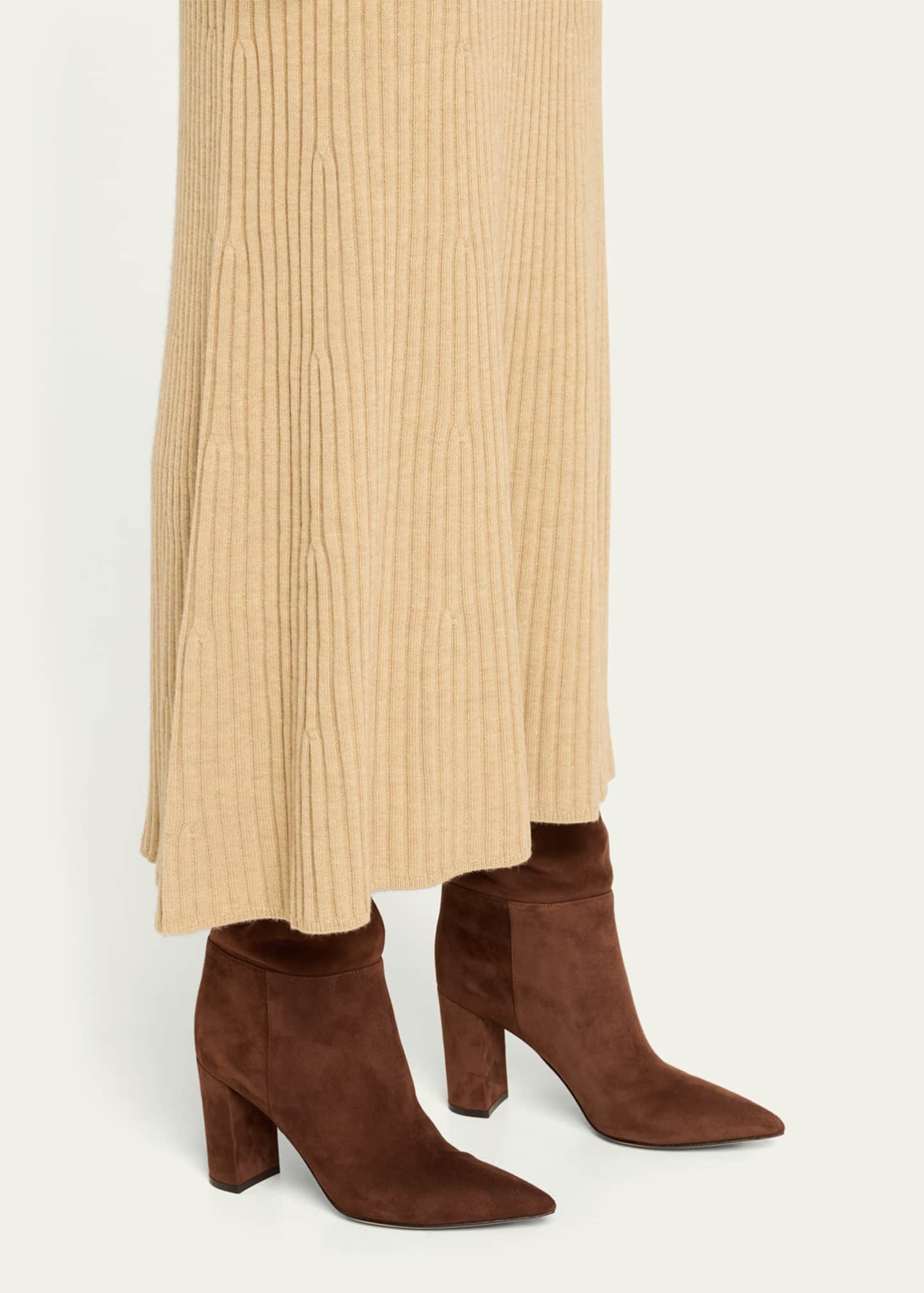 Gianvito Rossi Piper Suede Block Heel Knee Boots
