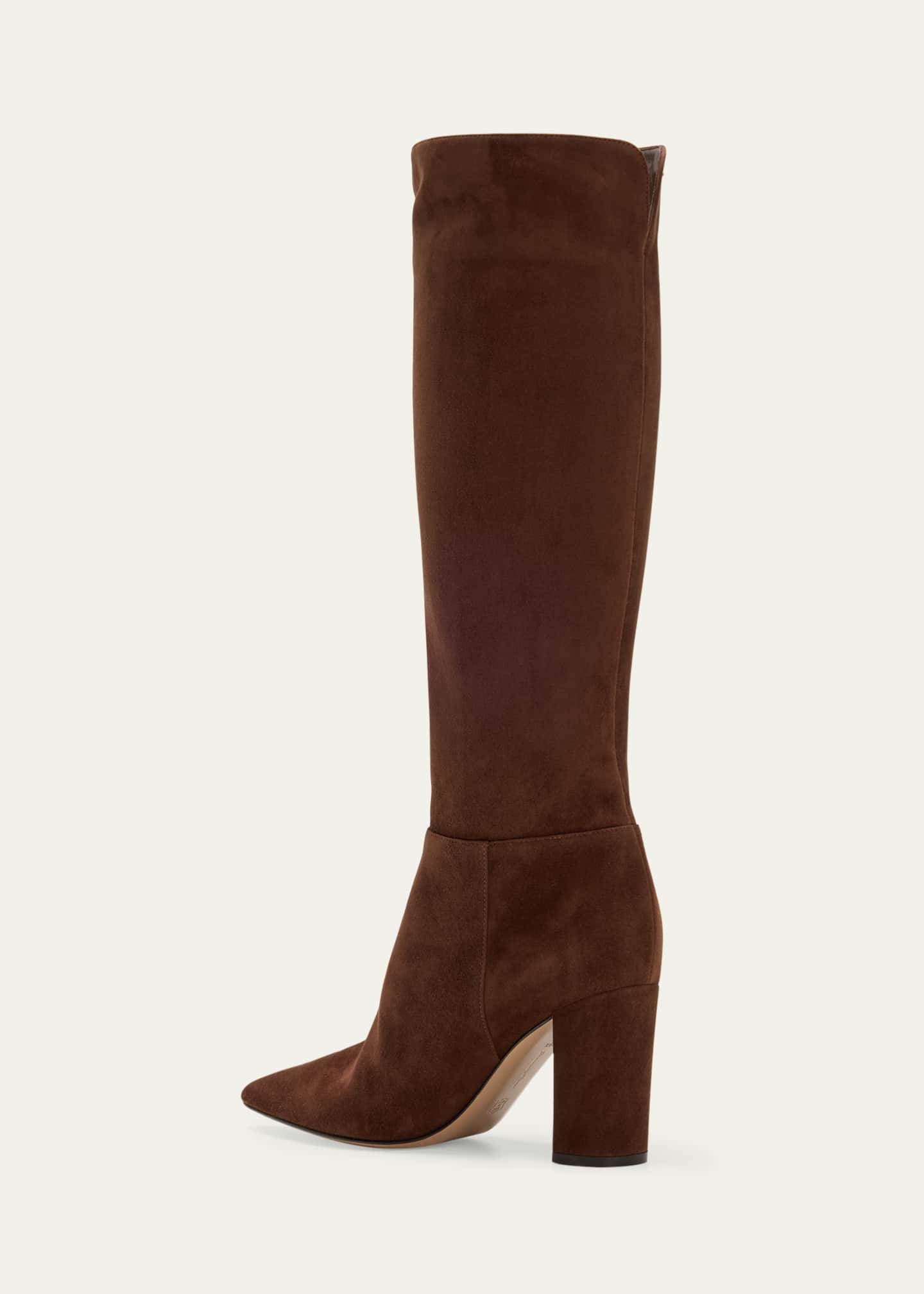 Gianvito Rossi Piper Suede Block-Heel Knee Boots Image 4 of 5