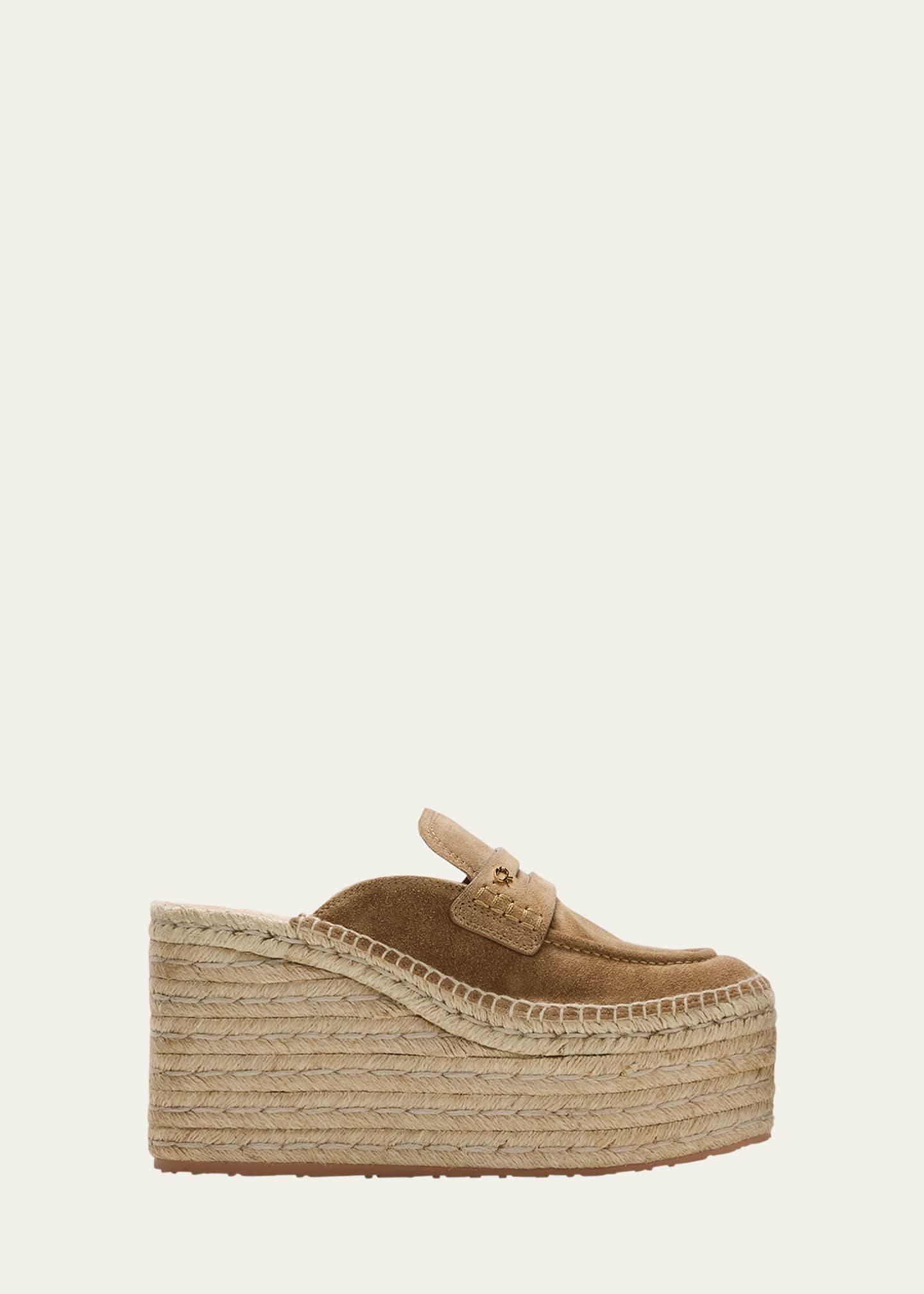 Suede espadrille mules hotsell