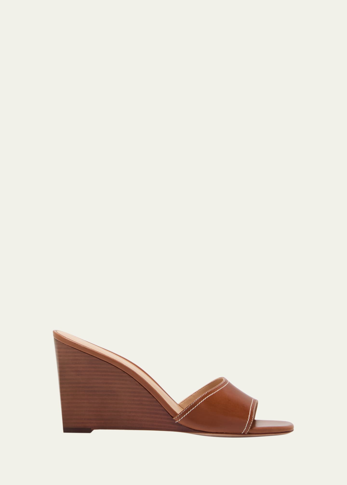 Veronica Beard Ellen Leather Wedge Slide Sandals Image 1 of 5