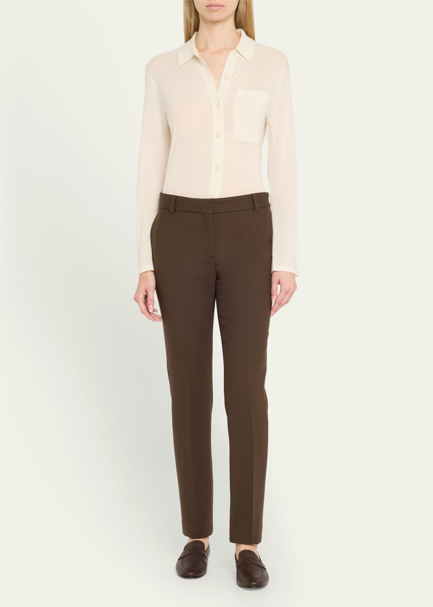 Guest in Residence Showtime Cashmere Collared Button-Front Shirt Image 2 of 5