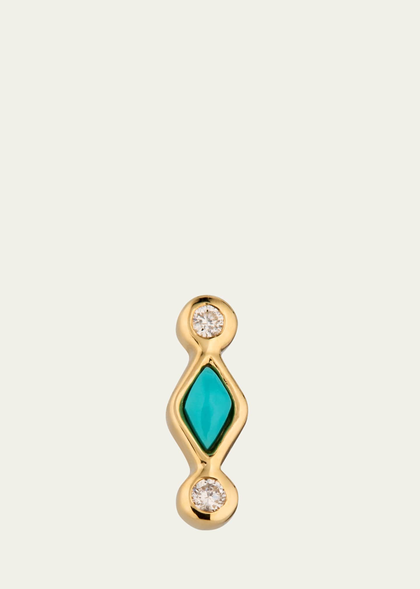 Sydney Evan Turquoise and Diamond Bezel Stud Earrings