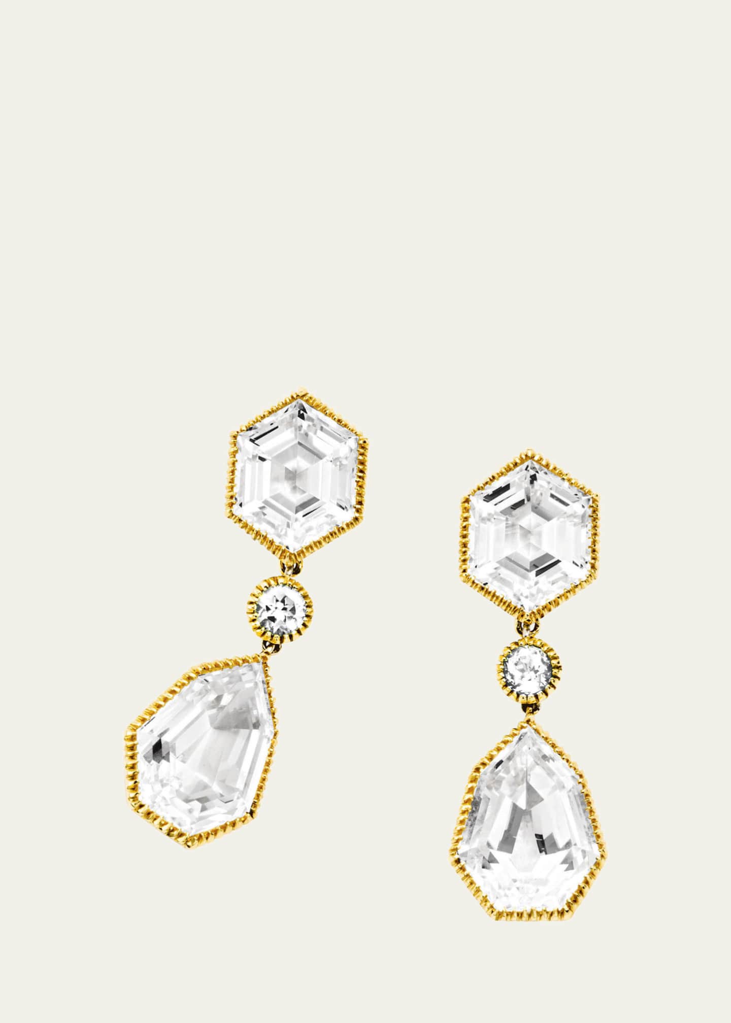Verdura Byzantine 18K Gold White Topaz Pendant Earclips