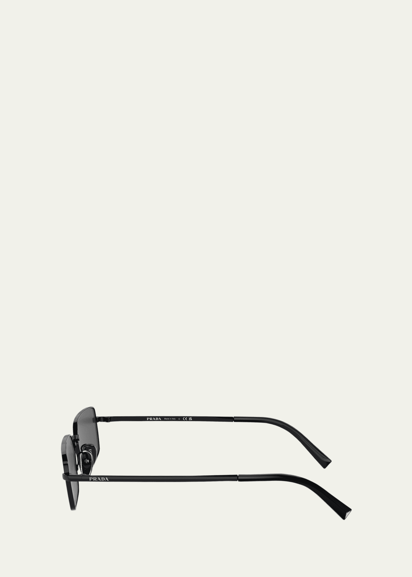Prada Signature Steel & Plastic Rectangle Sunglasses Image 3 of 3