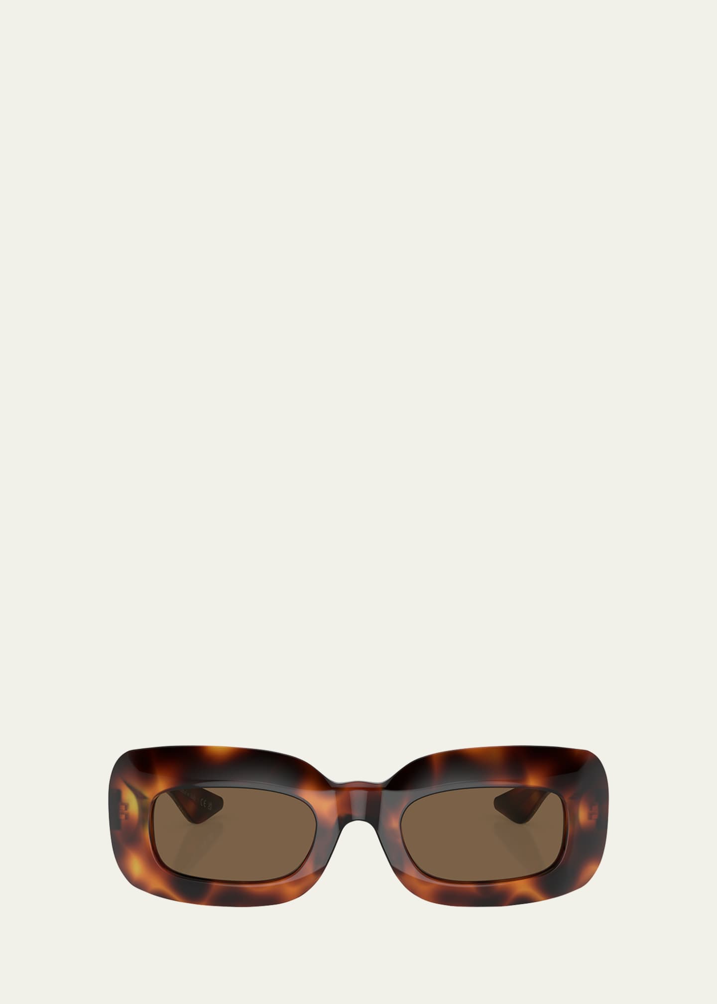 KHAITE x Oliver Peoples Beveled Acetate Rectangle Sunglasses Image 1 of 3