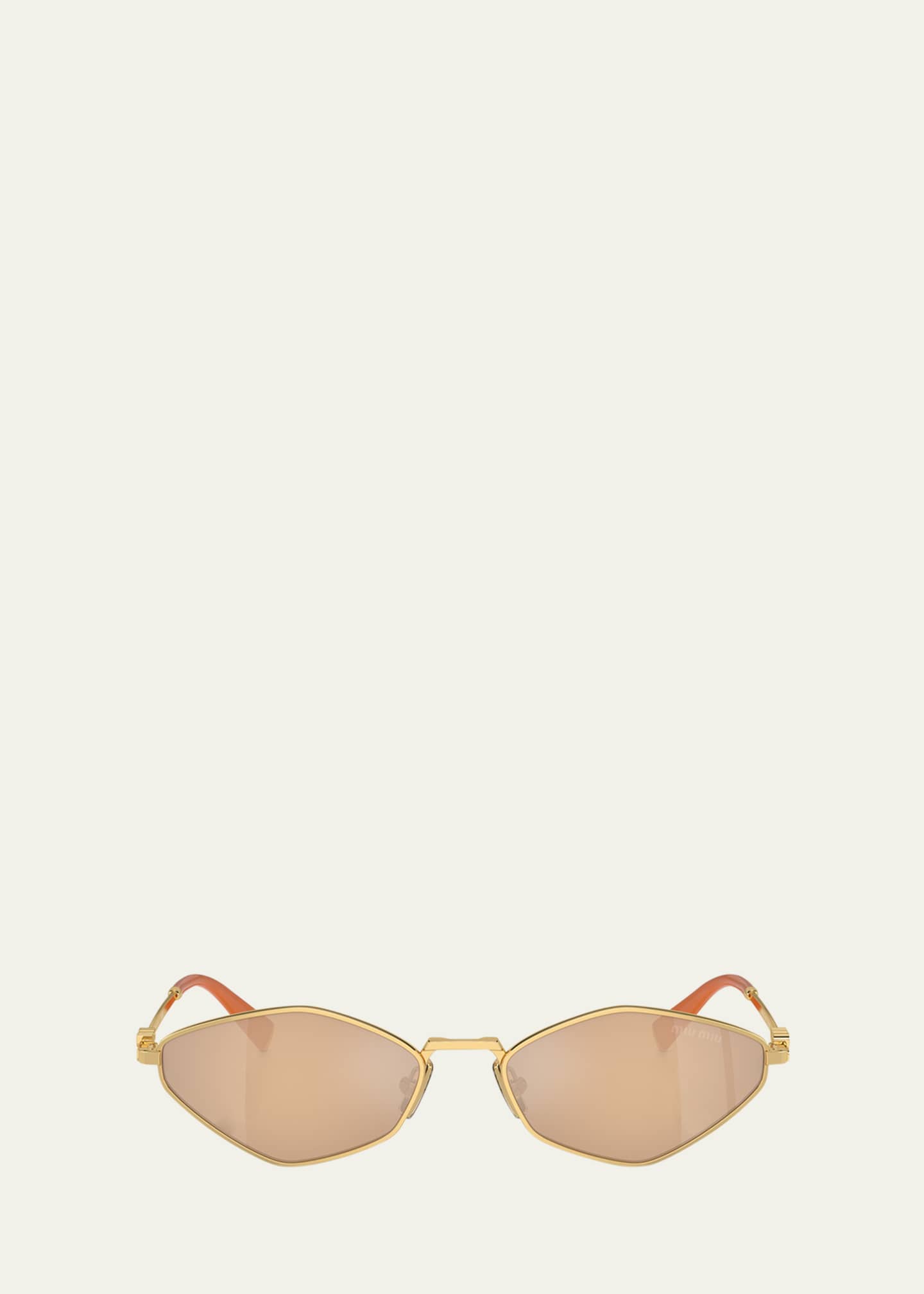 miu miu★SALE★5I769D Miu Miu Mirrored Geometric Metal & Plastic Oval Sunglasses