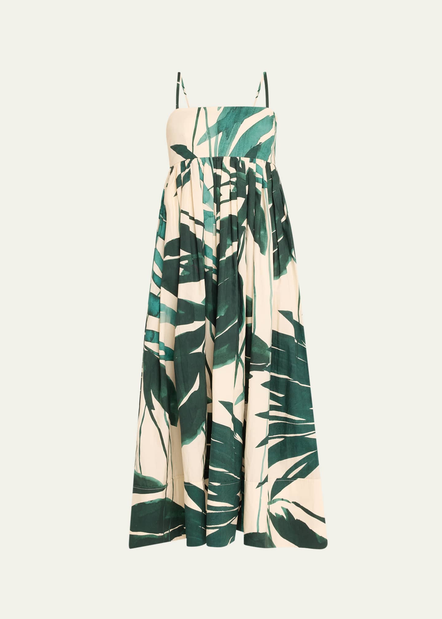 Cara Cara Leo Cotton Poplin Tie-Back Empire Midi Dress - Bergdorf Goodman
