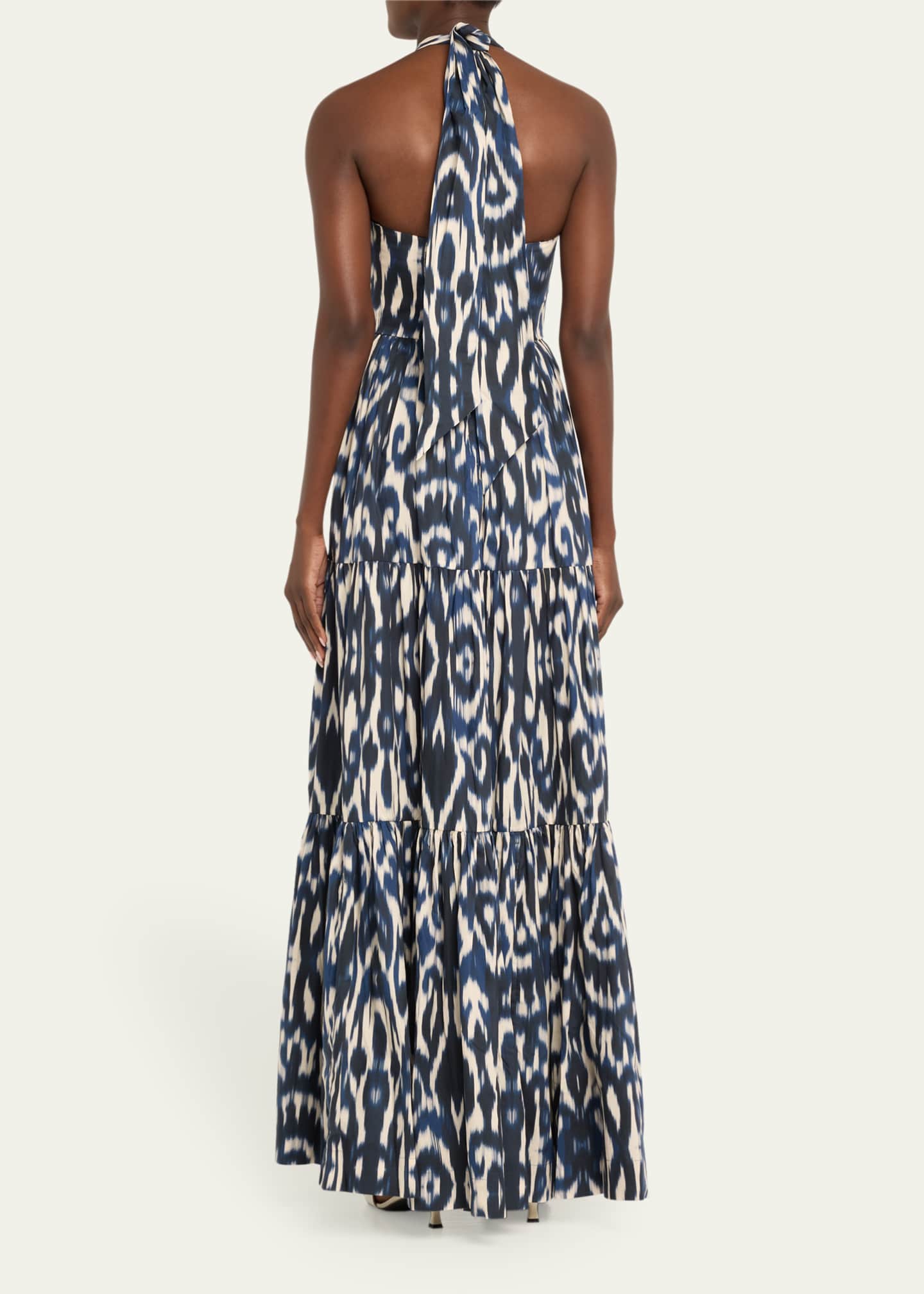 Cara Cara Piana Knotted Halter Cotton Poplin Maxi Dress Image 3 of 5