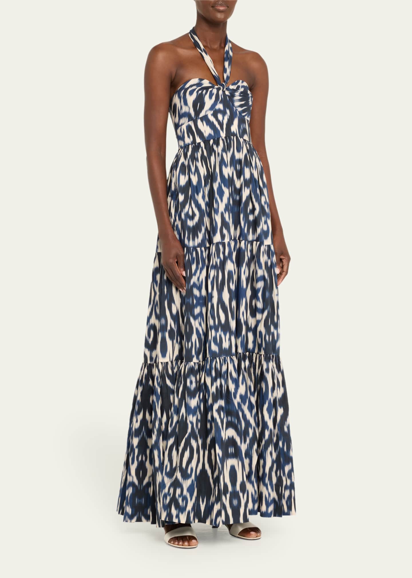 Cara Cara Piana Knotted Halter Cotton Poplin Maxi Dress Image 4 of 5