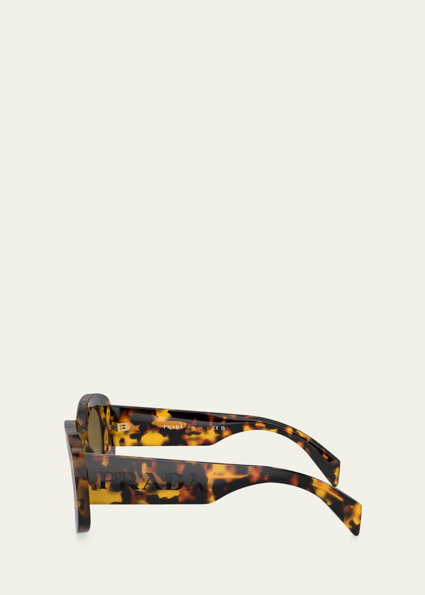 PRADA ドリルサンドハット　アウトドア　ロゴプレート Prada Lettering Logo Acetate Oval Sunglasses - Bergdorf Goodman