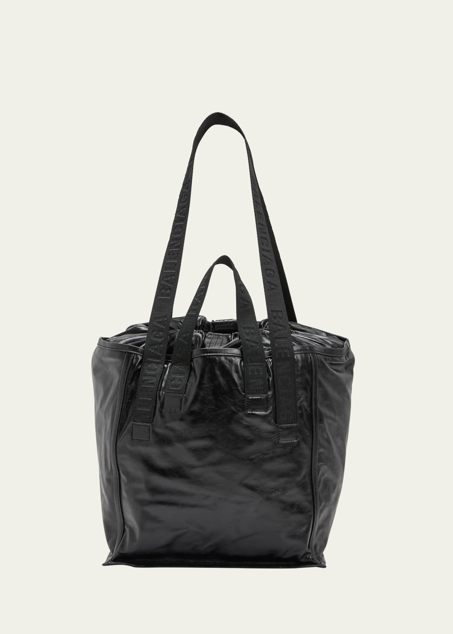 Balenciaga black leather tote store