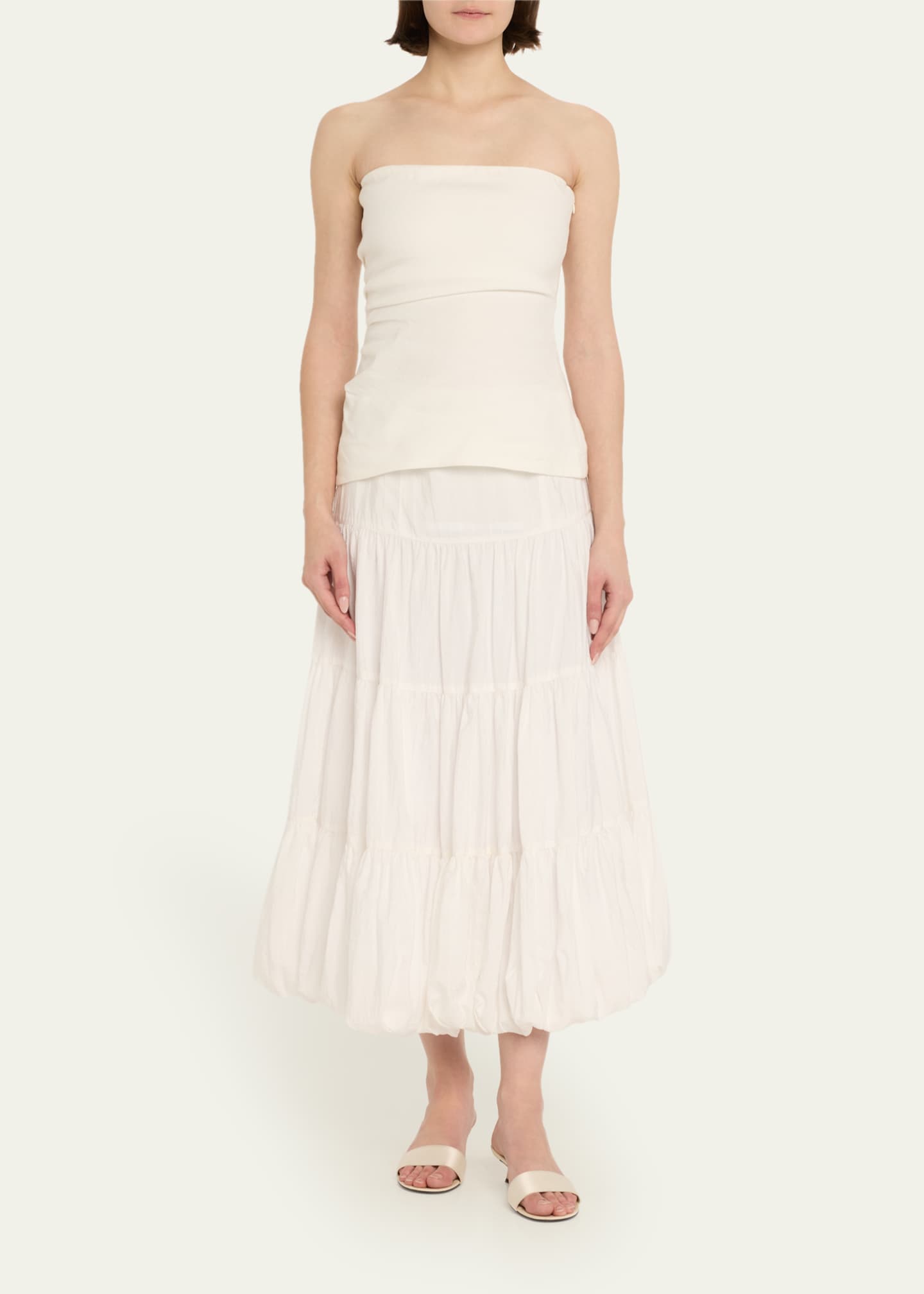 Cinq a Sept Pyper Tiered Bubble-Hem Midi Skirt Image 2 of 5