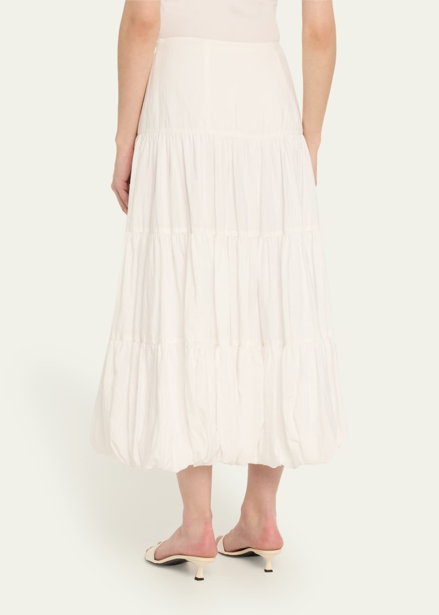Cinq a Sept Pyper Tiered Bubble-Hem Midi Skirt Image 3 of 5