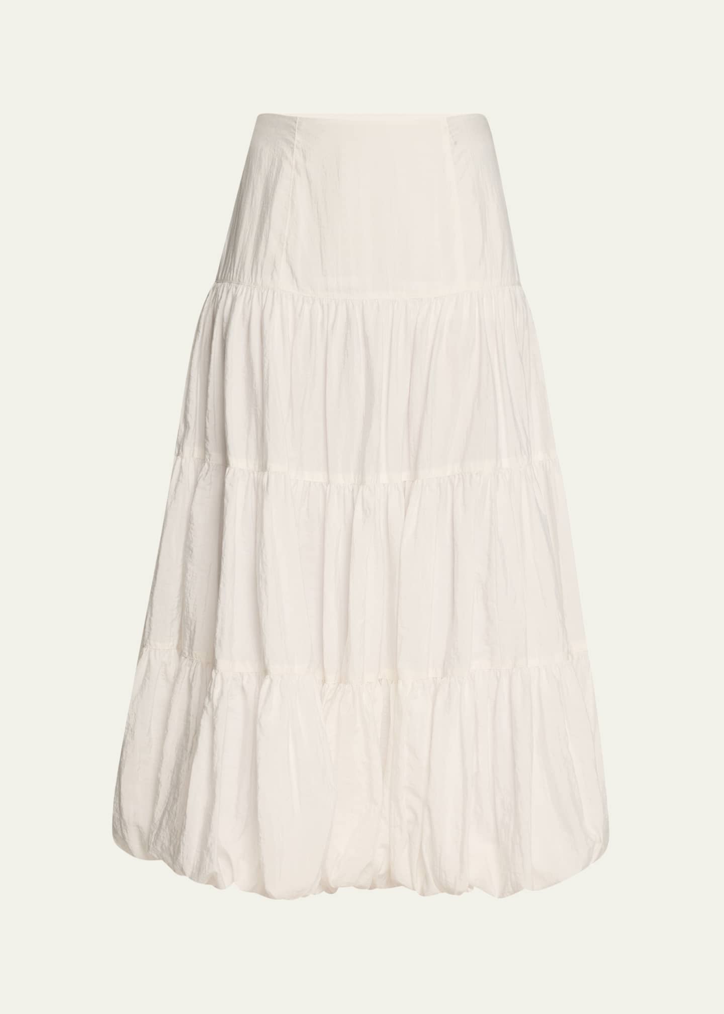 Cinq a Sept Pyper Tiered Bubble-Hem Midi Skirt Image 1 of 5