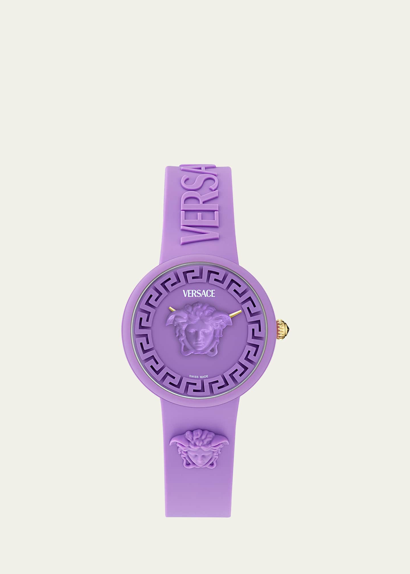 Versace 38mm Medusa Pop Watch with Silicone Strap and Matching Case, Purple Image 1 of 4