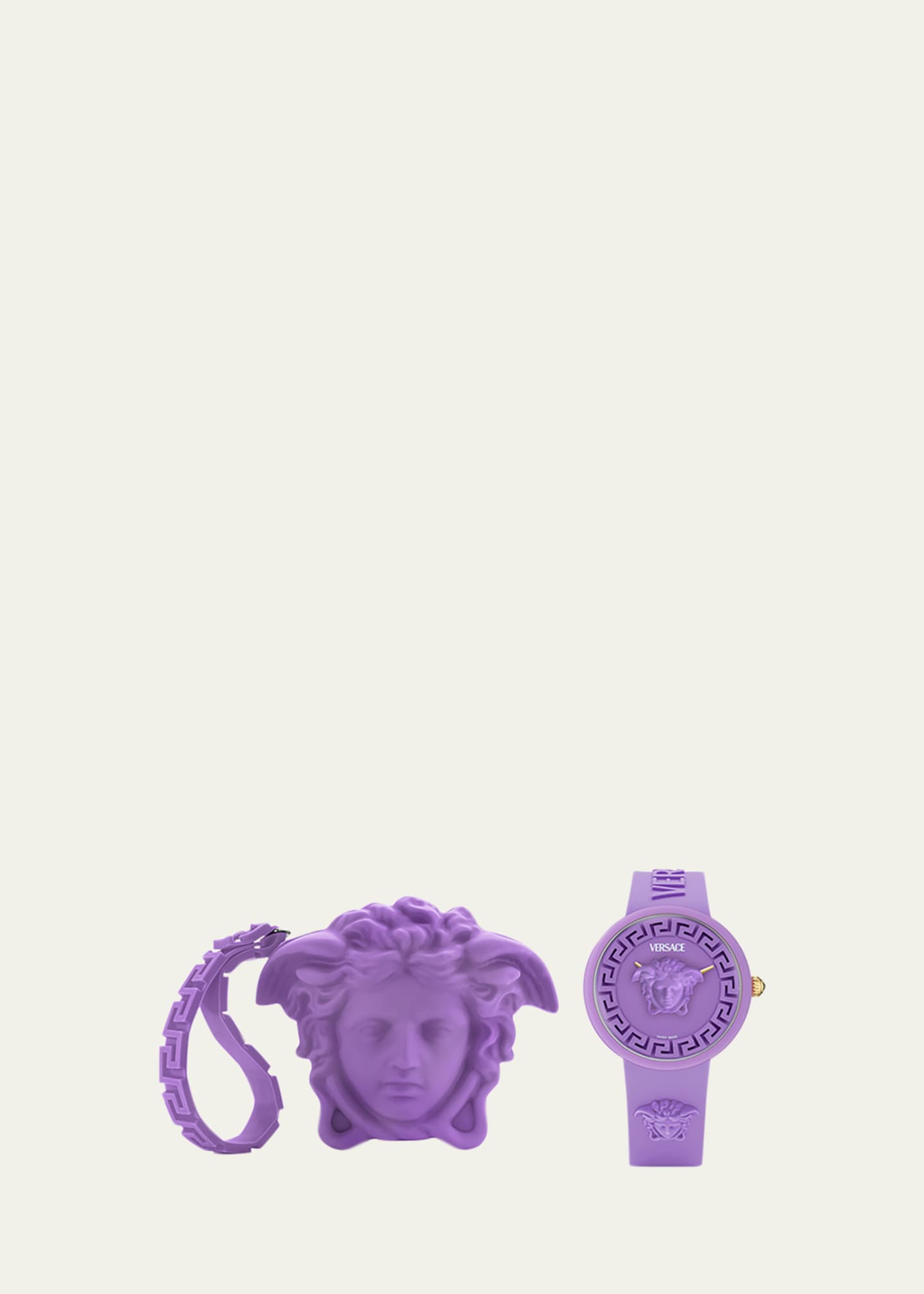 Versace 38mm Medusa Pop Watch with Silicone Strap and Matching Case, Purple Image 4 of 4