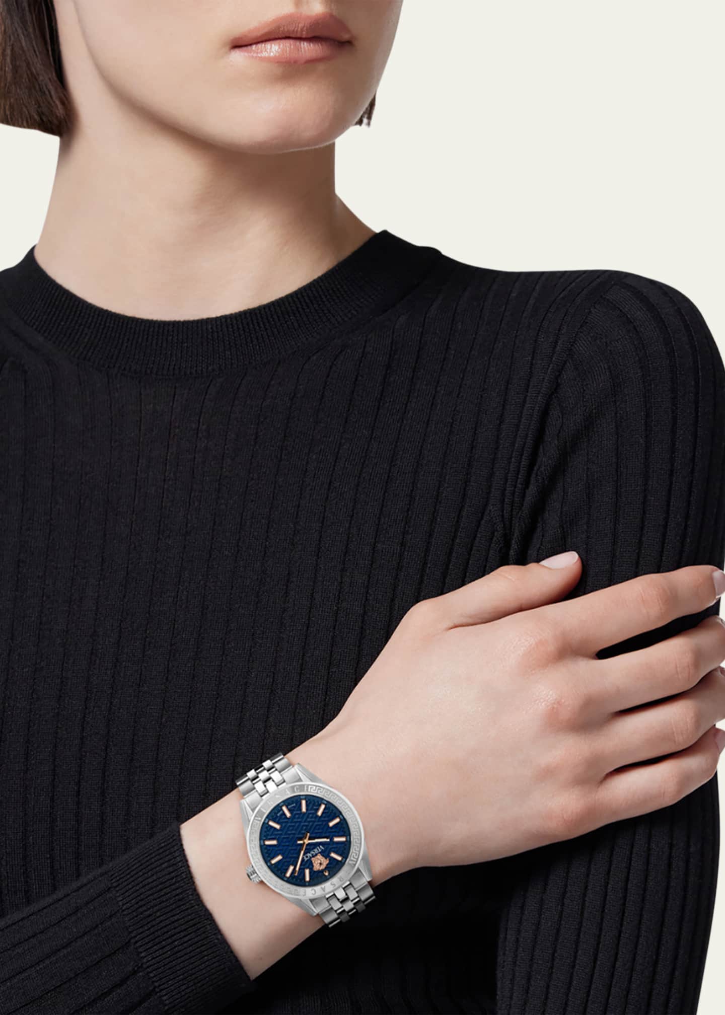 Versace V-Code Greca Stainless Steel Bracelet Watch, 36mm Image 2 of 5