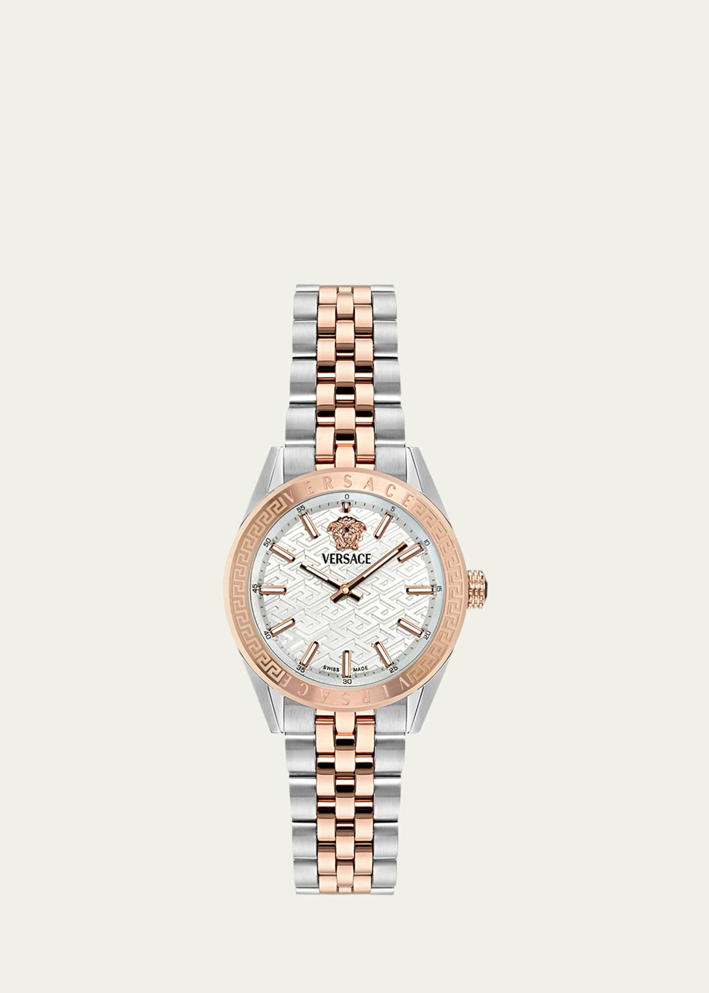 Versace 36mm V-Code Watch with Bracelet Strap, Two Tone Image 1 of 5