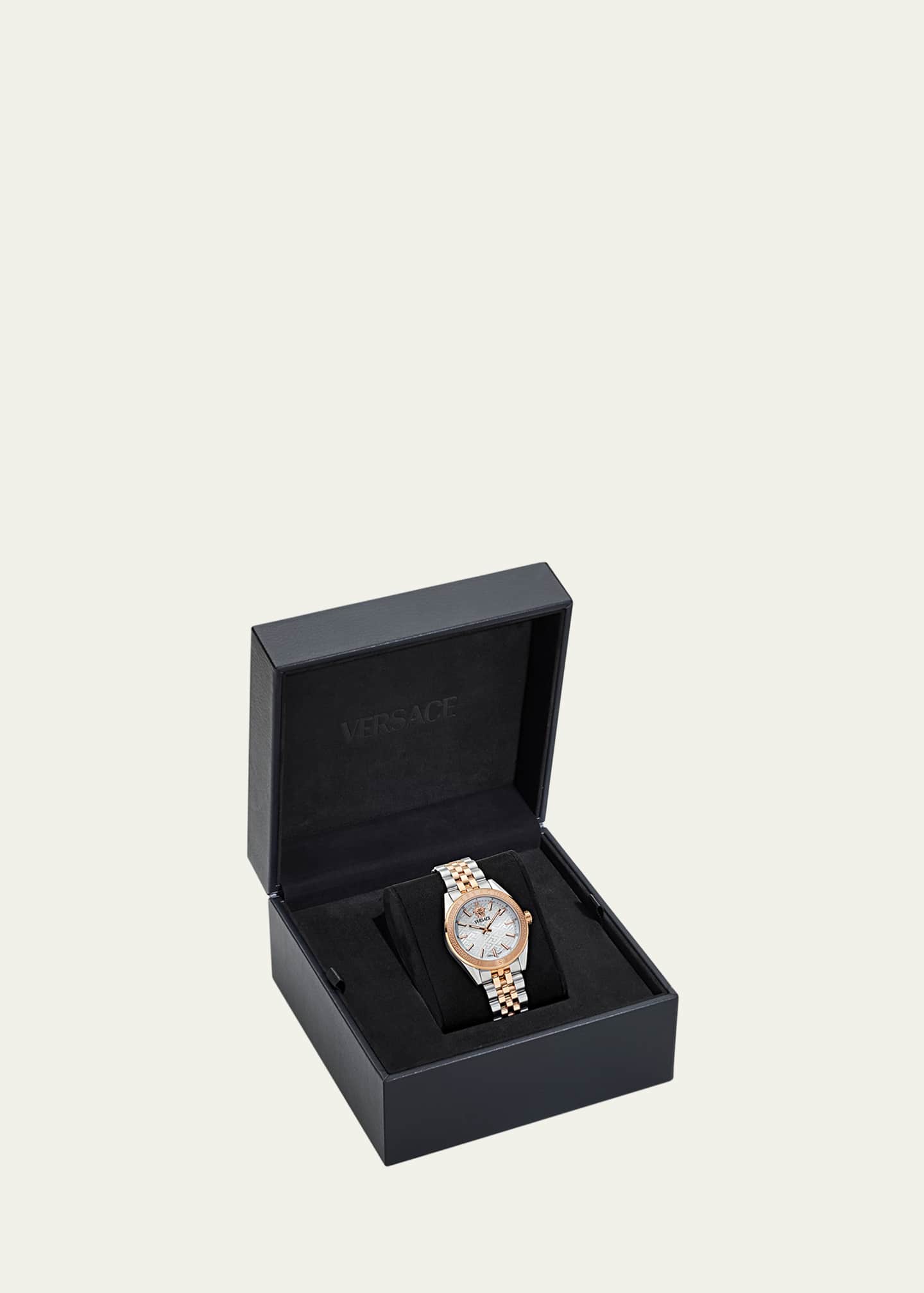 Versace 36mm V-Code Watch with Bracelet Strap, Two Tone Image 5 of 5