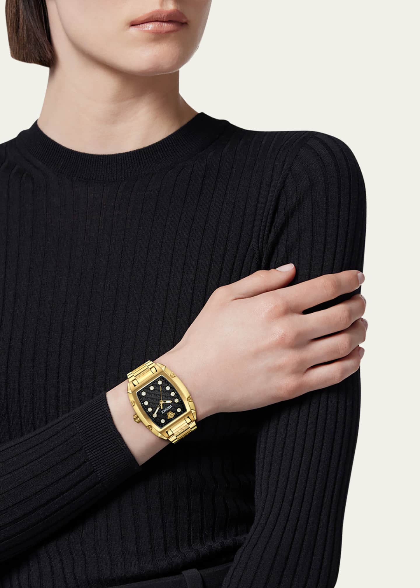 Versace Dominus IP Yellow Gold Bracelet Watch, 44.8mm x 36mm Image 2 of 5
