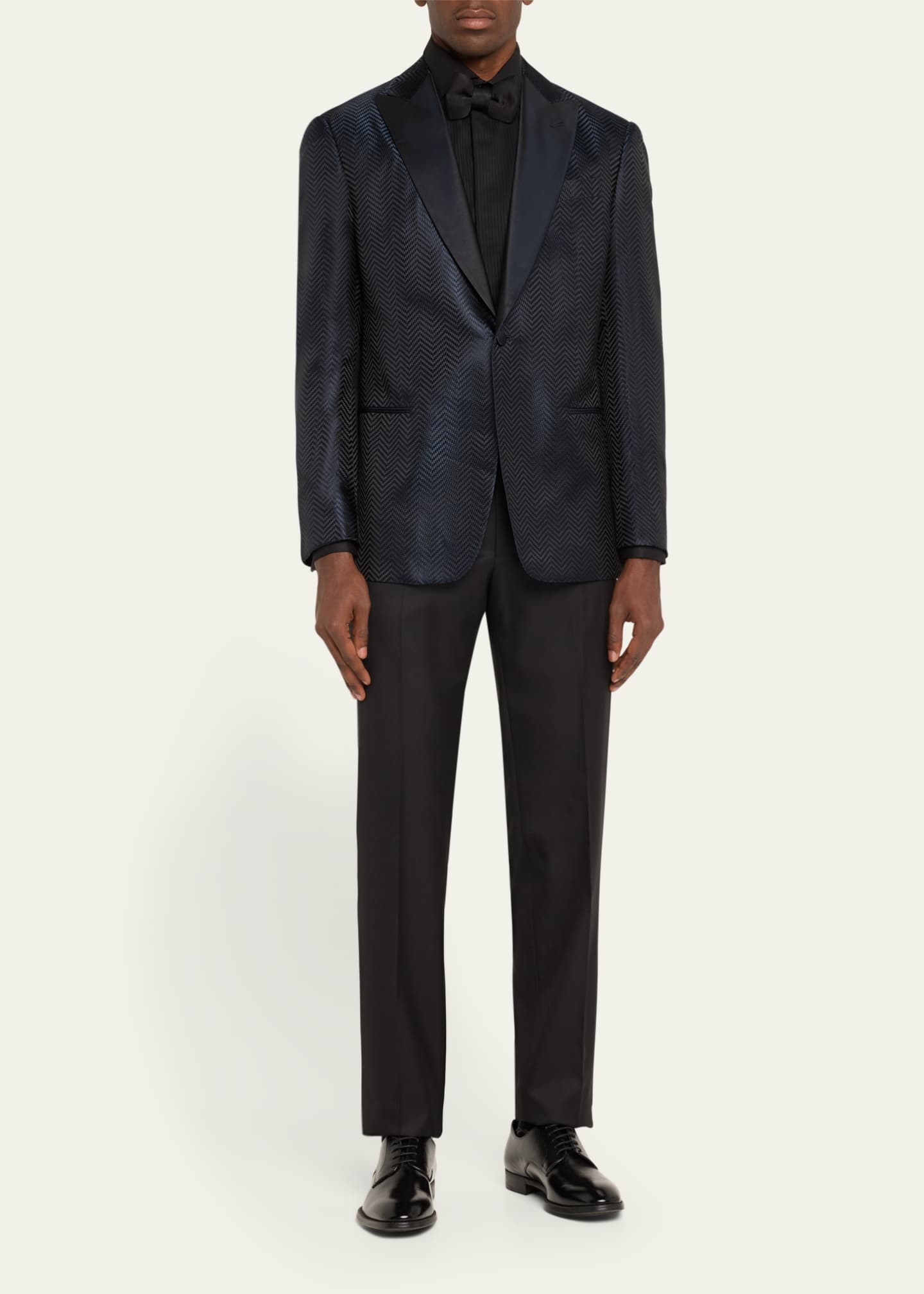Giorgio Armani Men's Chevron Peak-Lapel Dinner Jacket Image 2 of 5