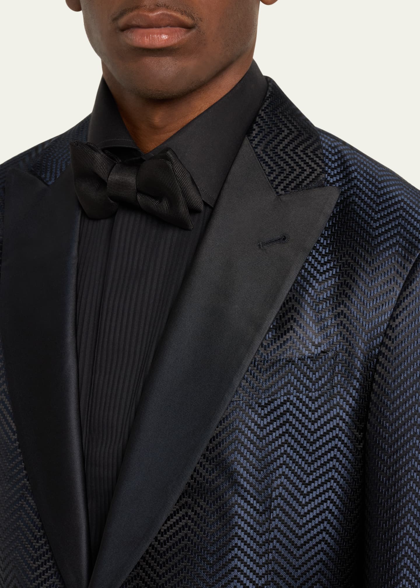 Giorgio Armani Men's Chevron Peak-Lapel Dinner Jacket Image 5 of 5