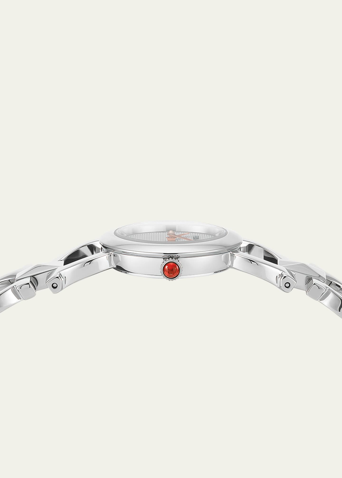 Ferragamo 25mm Double Gancini Stud Watch with Silver Dial, Stainless Steel Image 2 of 4