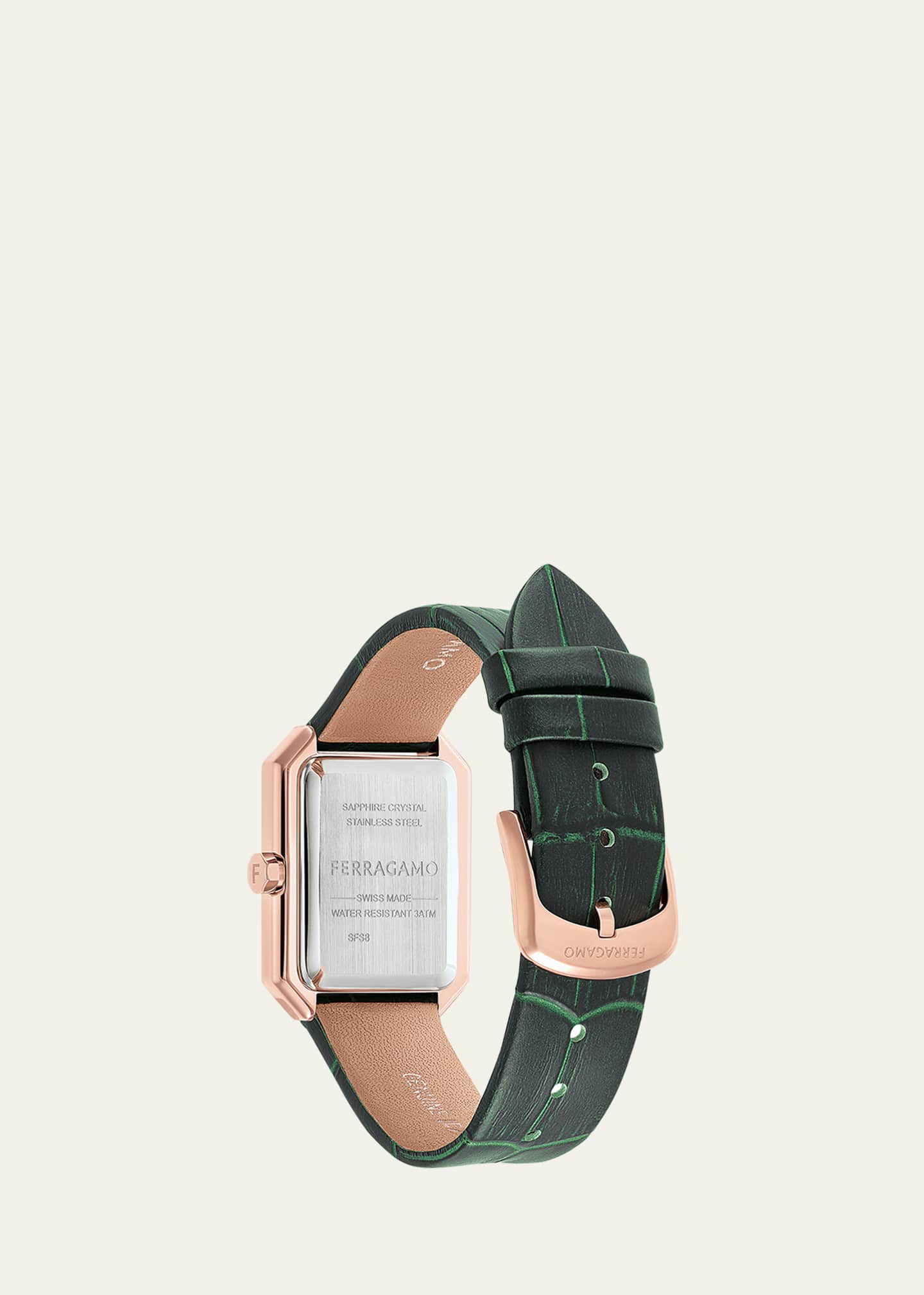 Ferragamo 26.5x33.5mm Ferragamo Crystal Watch with Calf Leather Strap Image 3 of 4