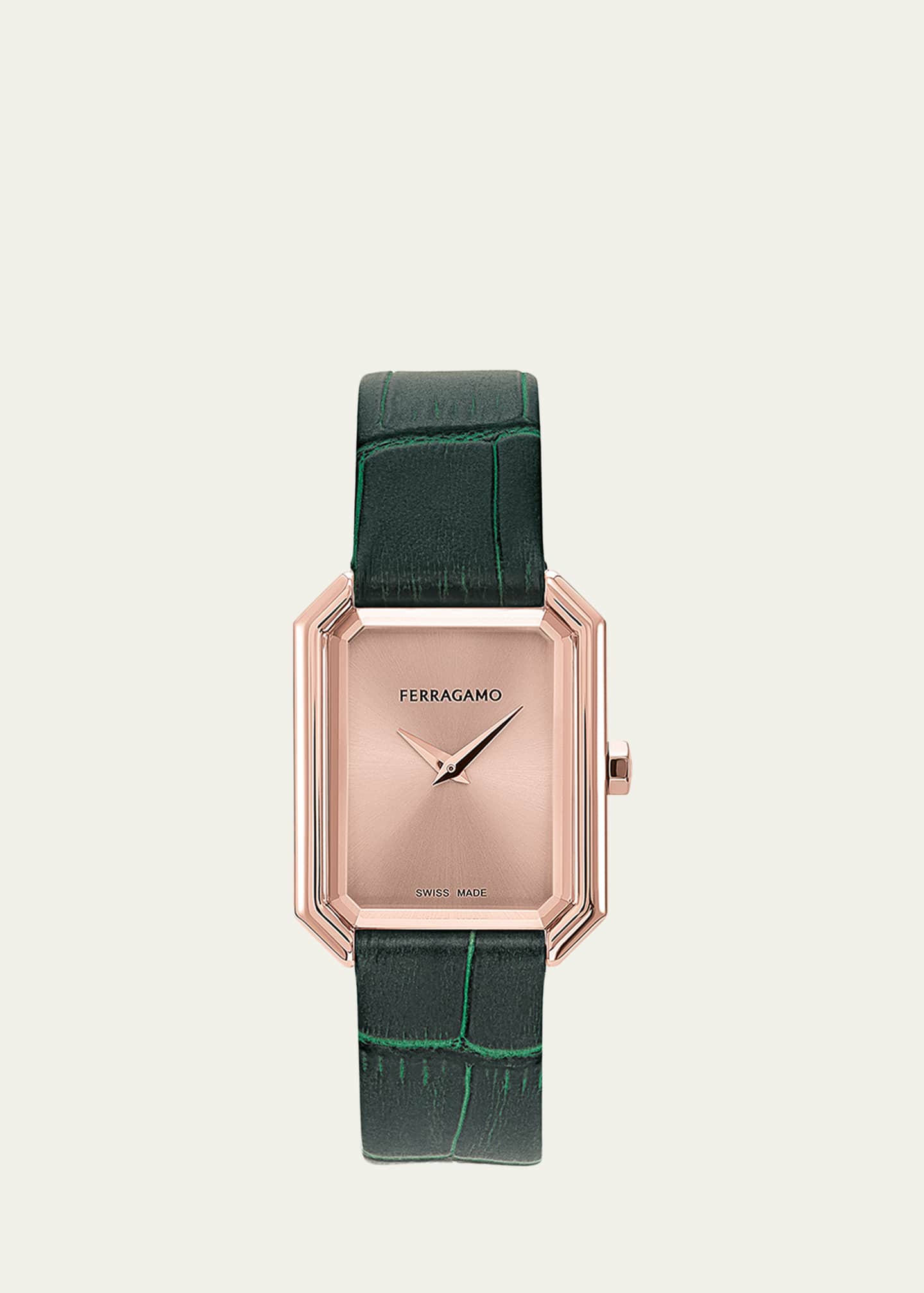 Ferragamo 26.5x33.5mm Ferragamo Crystal Watch with Calf Leather Strap Image 1 of 4