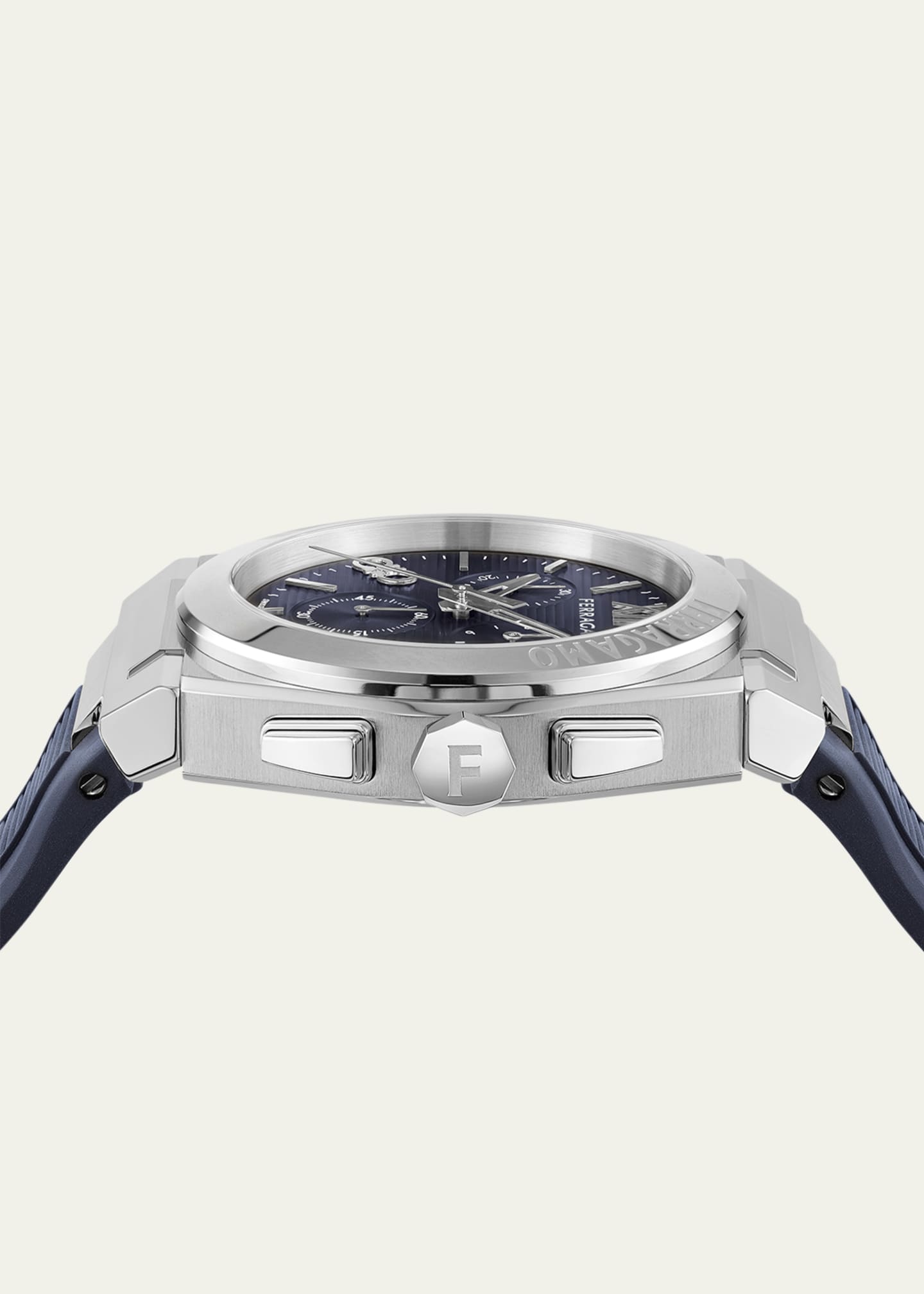 Ferragamo Men's Vega Chrono Rubber-Strap Watch, 42mm Image 2 of 4