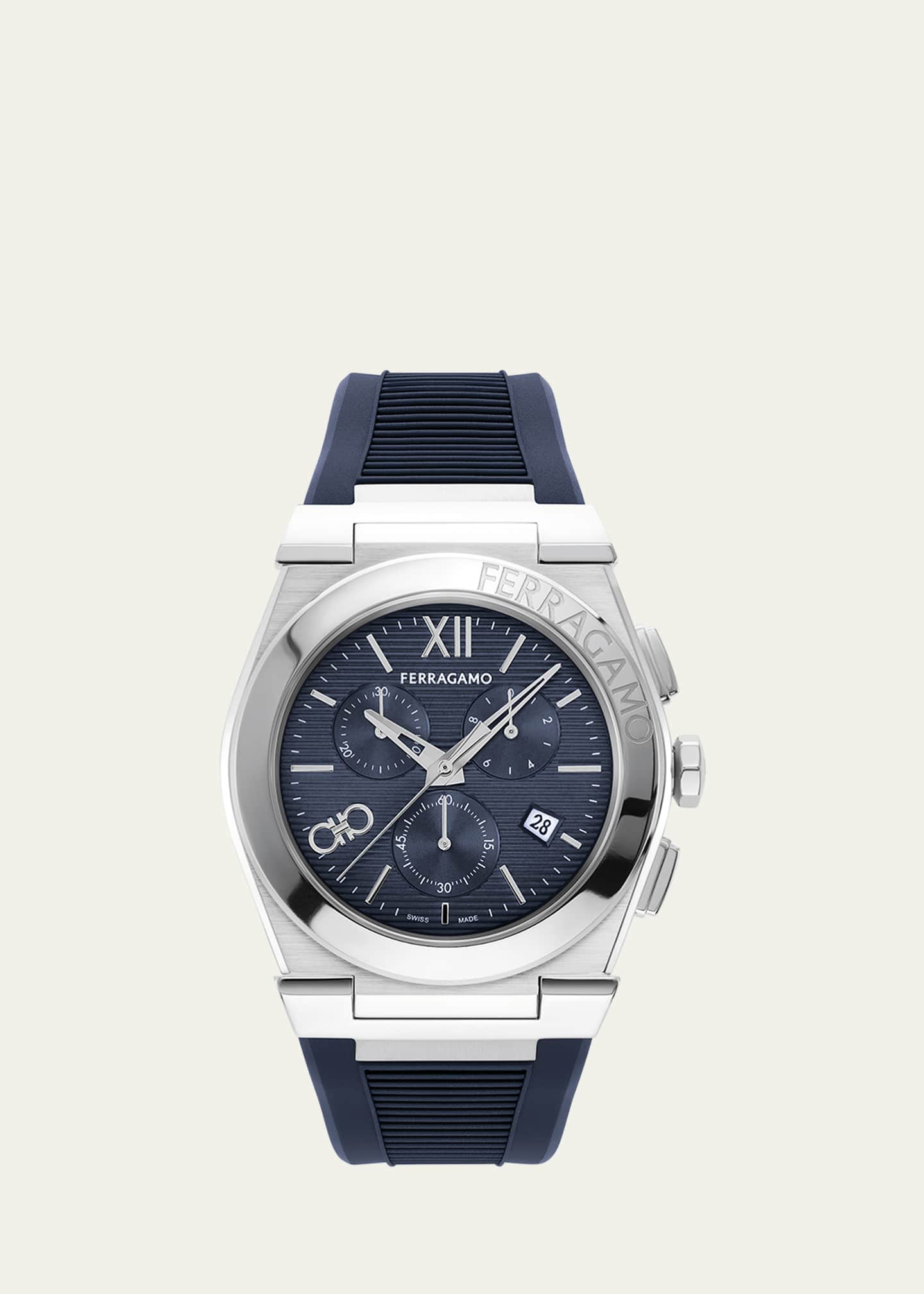 Ferragamo Men's Vega Chrono Rubber-Strap Watch, 42mm Image 1 of 4