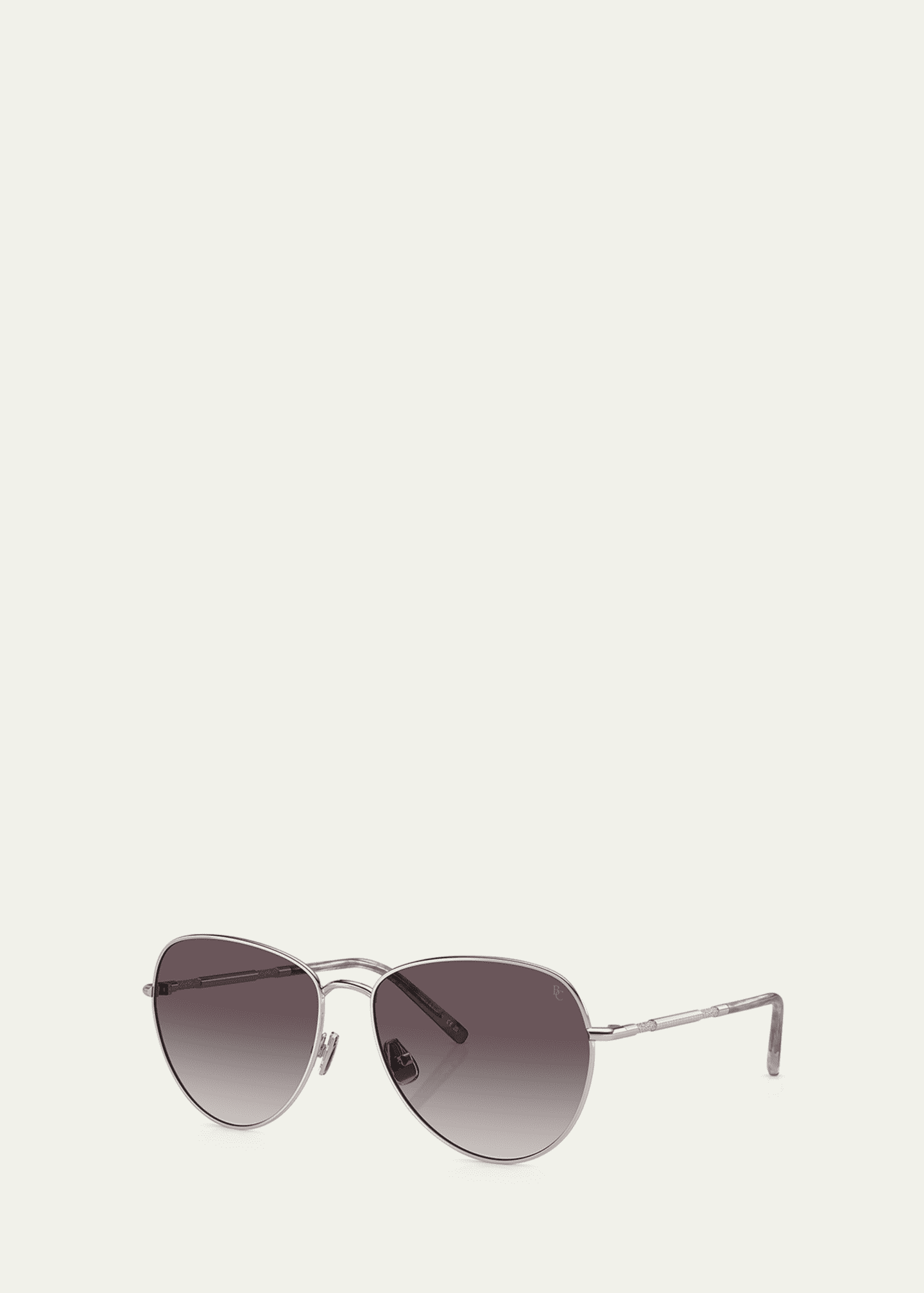 Brunello Cucinelli Oversized Titanium & Plastic Aviator Sunglasses Image 2 of 3