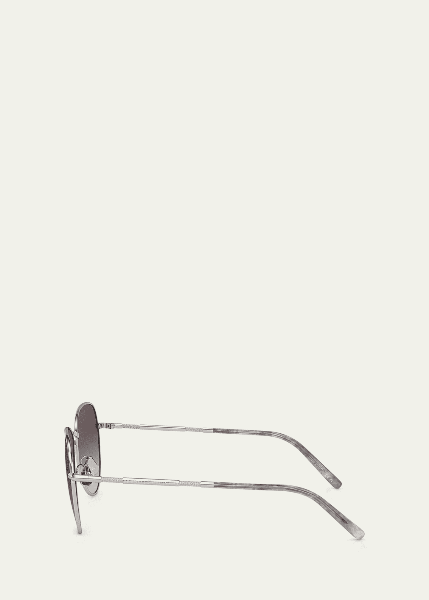 Brunello Cucinelli Oversized Titanium & Plastic Aviator Sunglasses Image 3 of 3