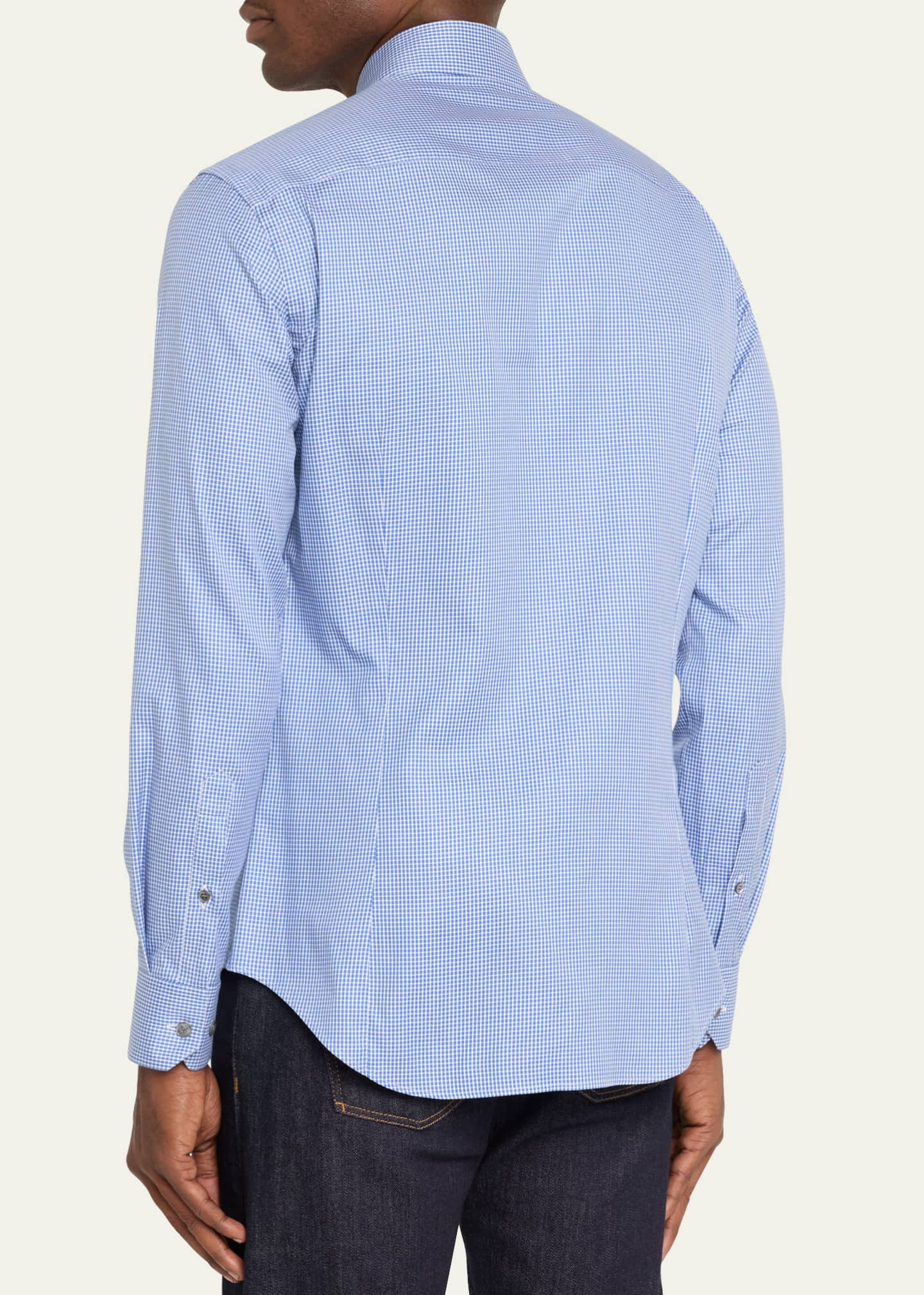 Giorgio Armani Men's Gingham Sport Shirt Image 3 of 5