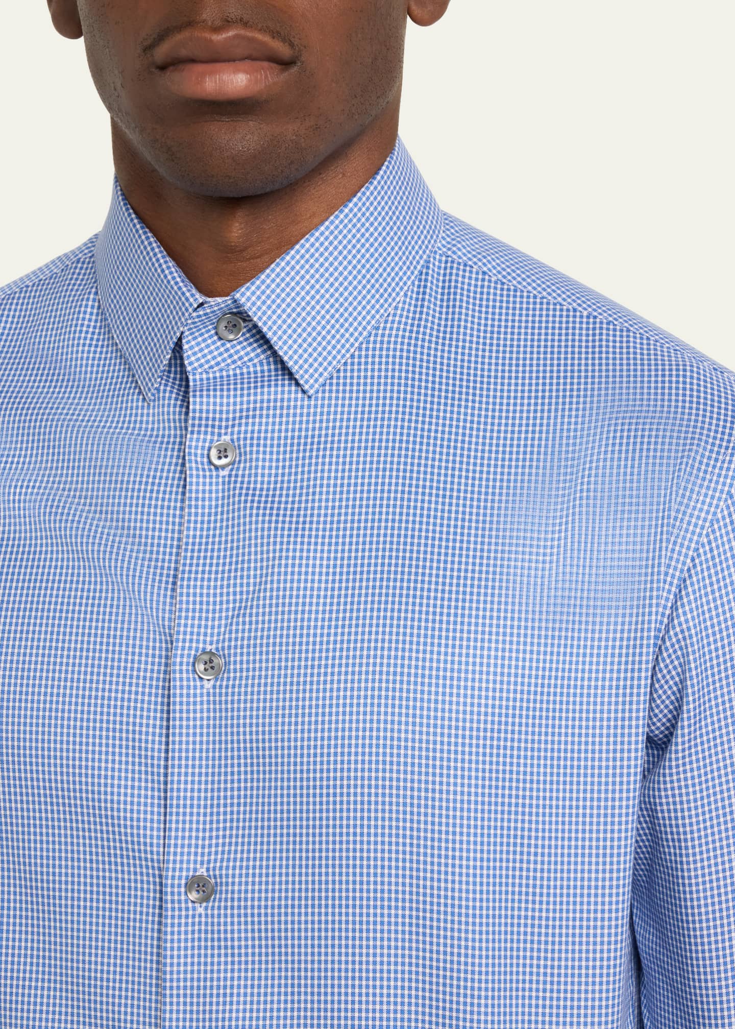 Giorgio Armani Men's Gingham Sport Shirt Image 5 of 5