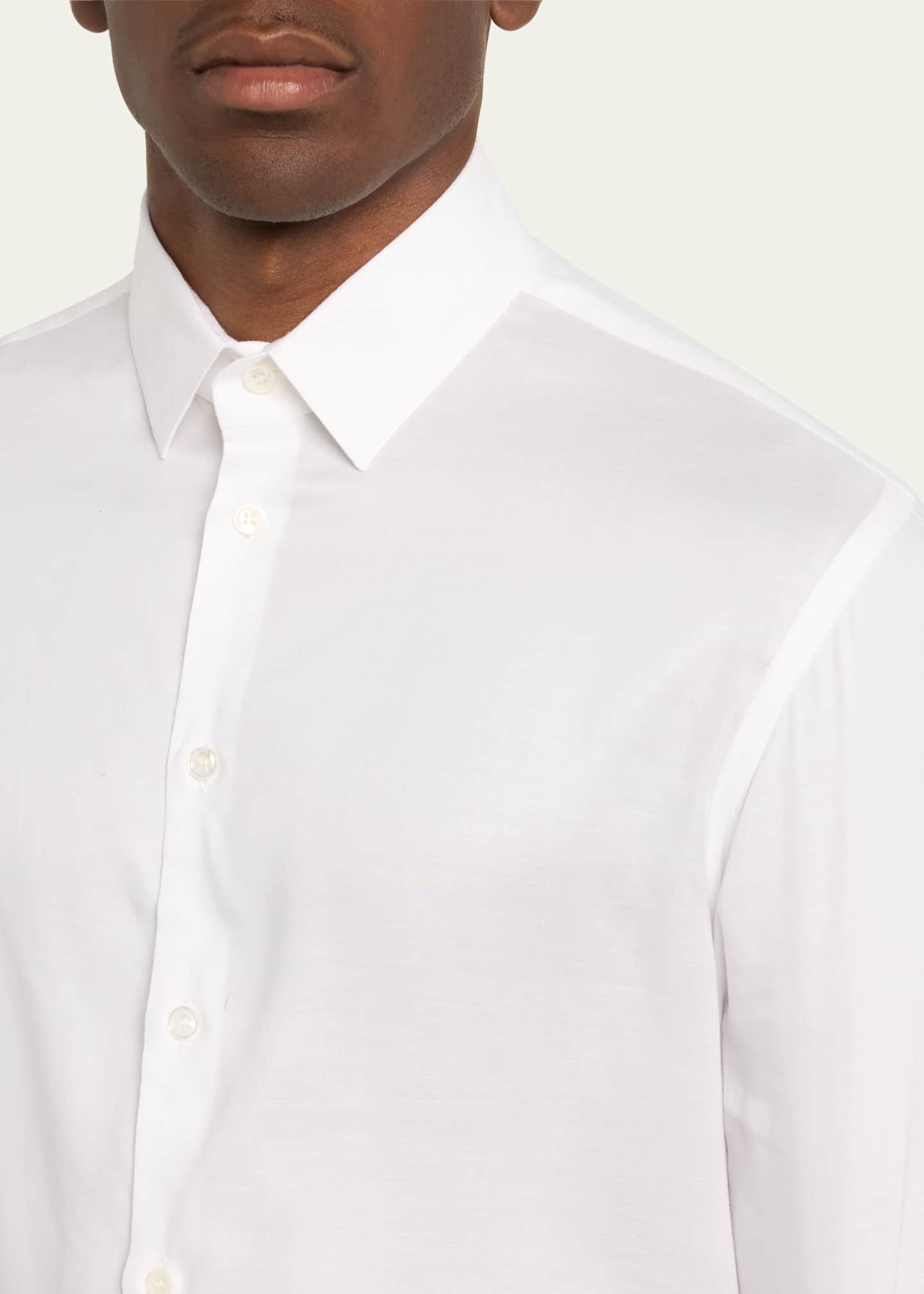 Giorgio Armani Men's Solid Tencel Sport Shirt Image 5 of 5