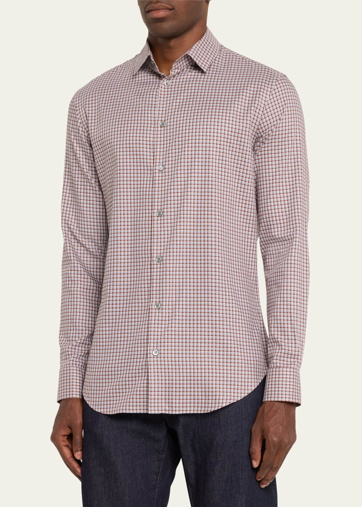 Giorgio Armani Men's Plaid Sport Shirt Image 4 of 5
