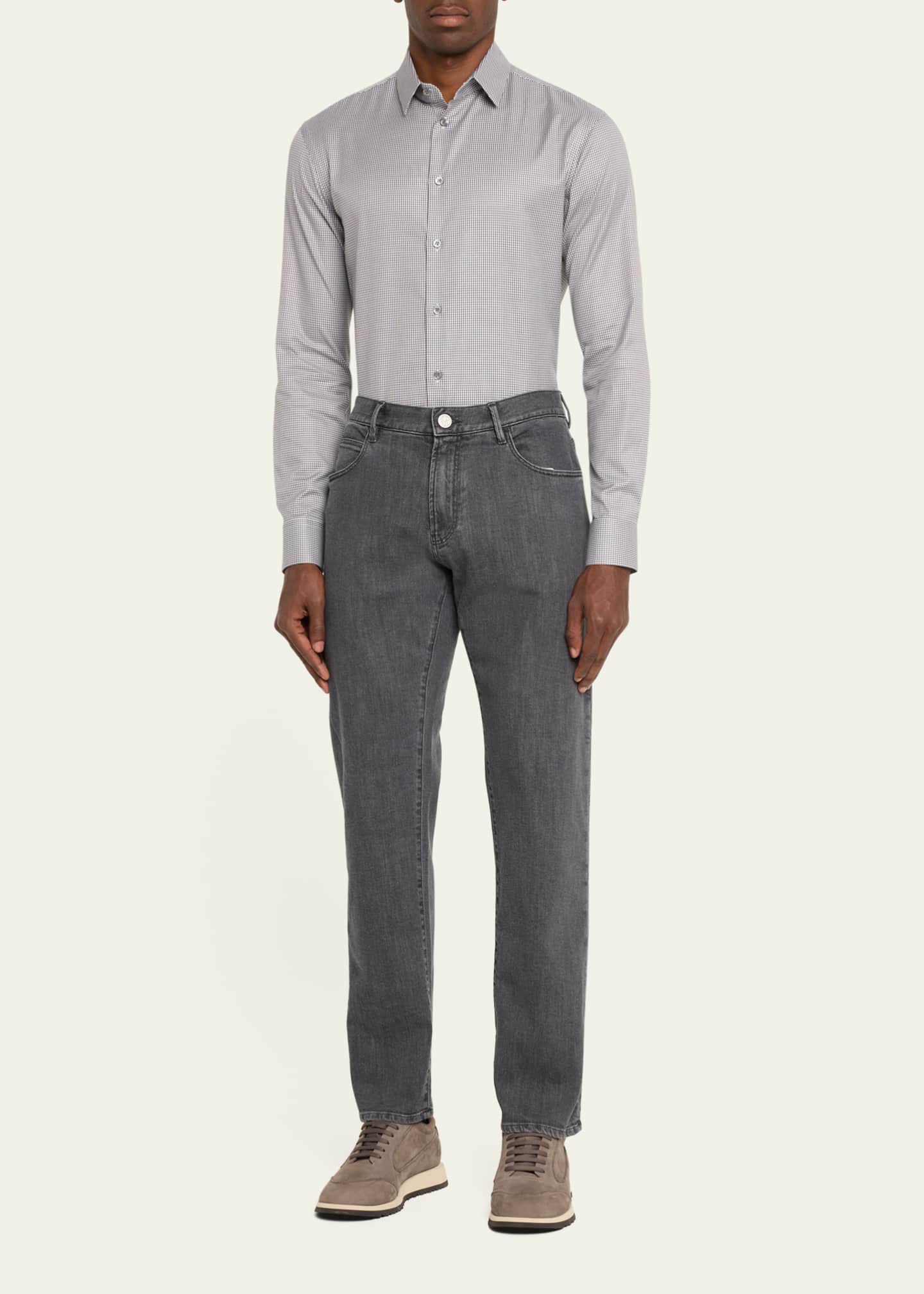 Giorgio Armani Men's Gingham Sport Shirt Image 2 of 5