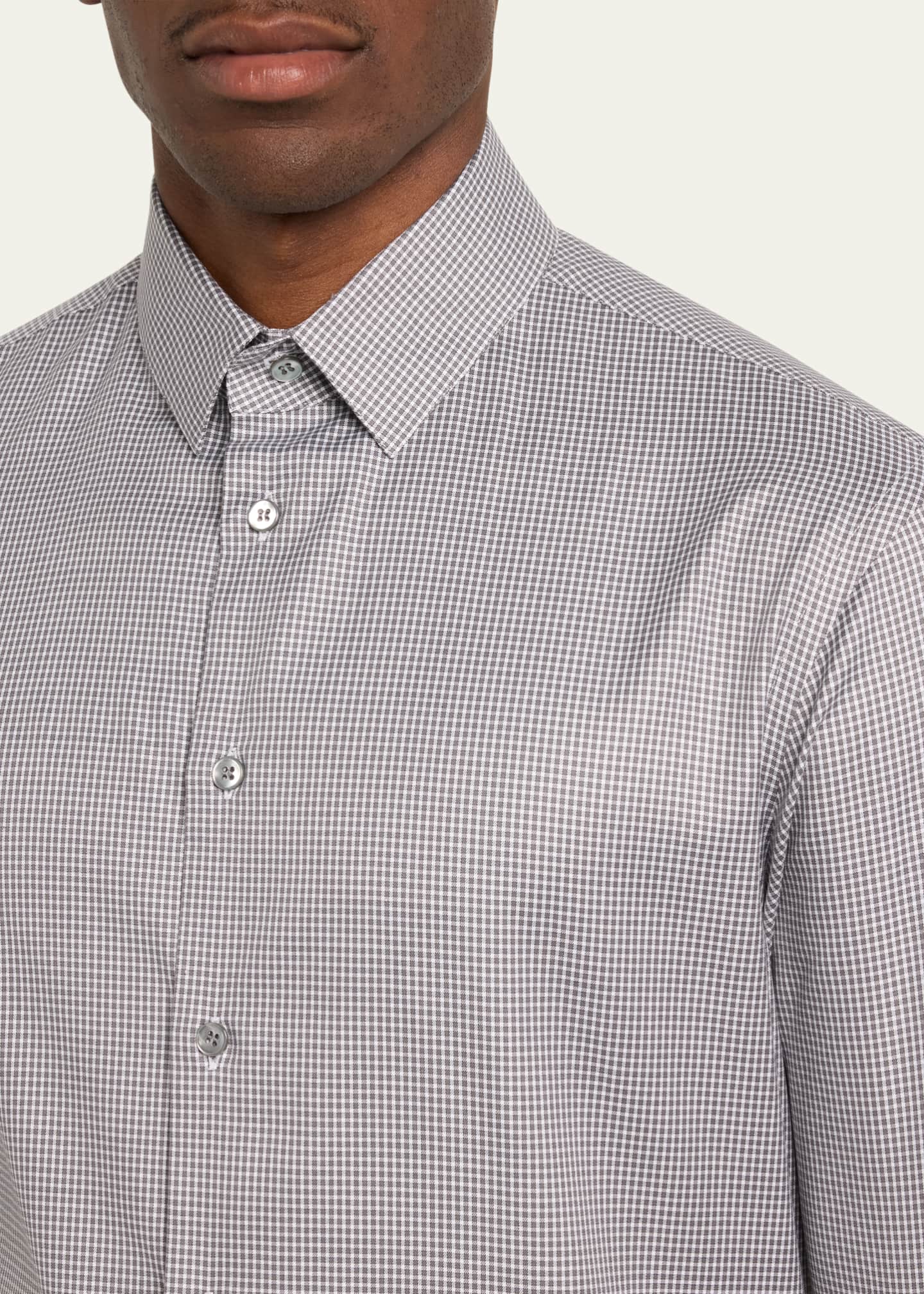 Giorgio Armani Men's Gingham Sport Shirt Image 5 of 5