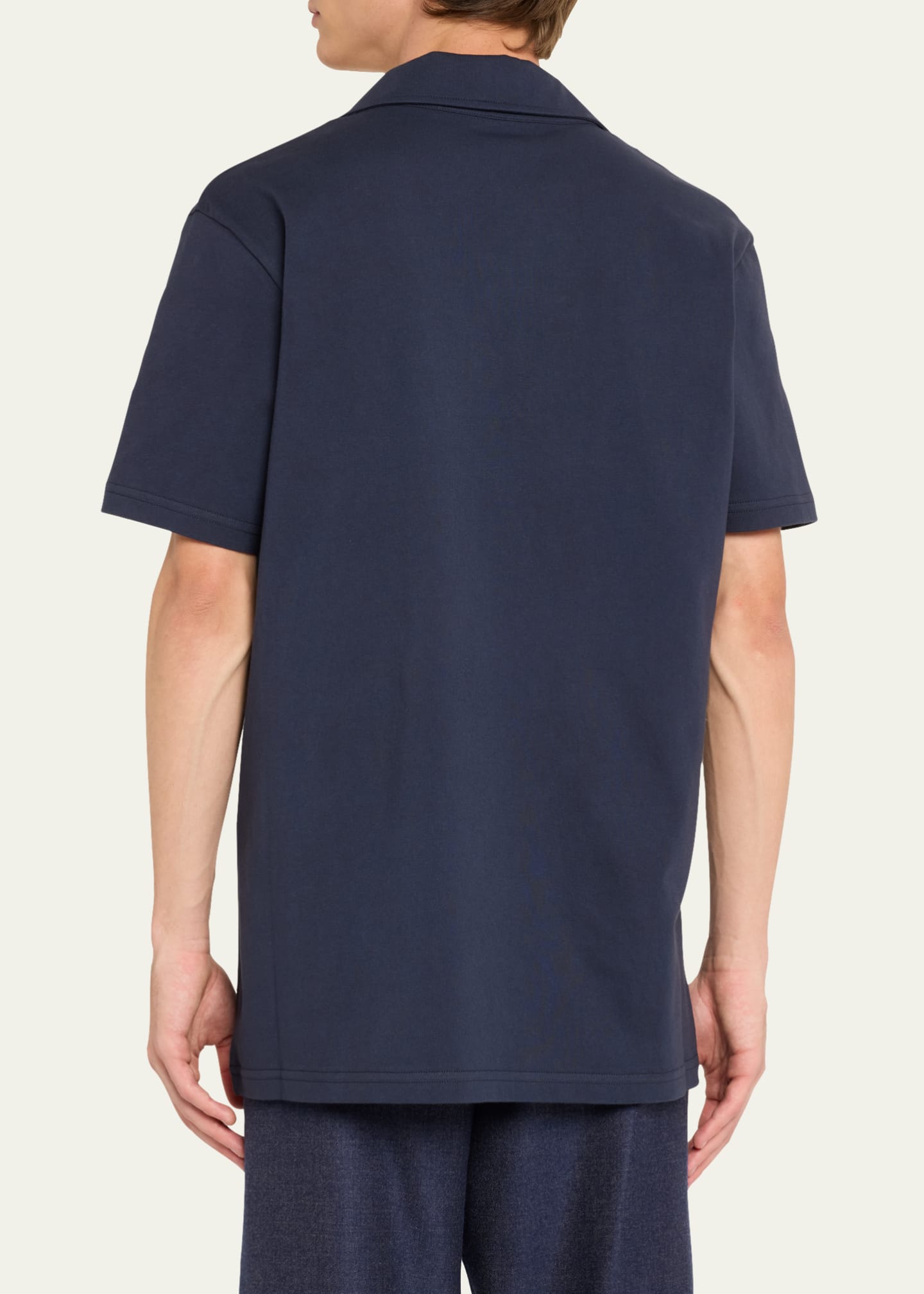 Gabriela Hearst Men's Jaime Cotton Jersey Polo Shirt Image 3 of 5