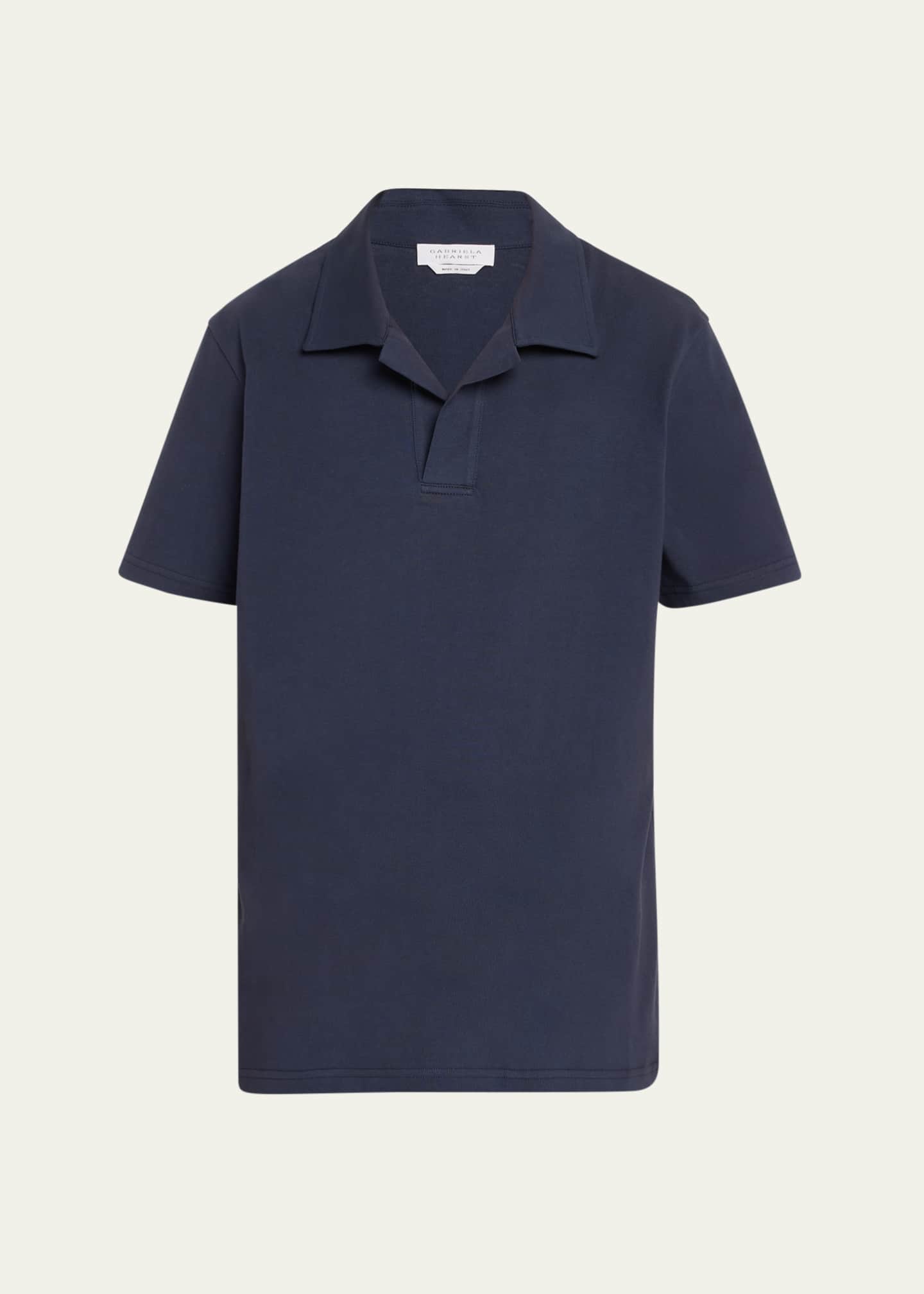 Gabriela Hearst Men's Jaime Cotton Jersey Polo Shirt Image 1 of 5