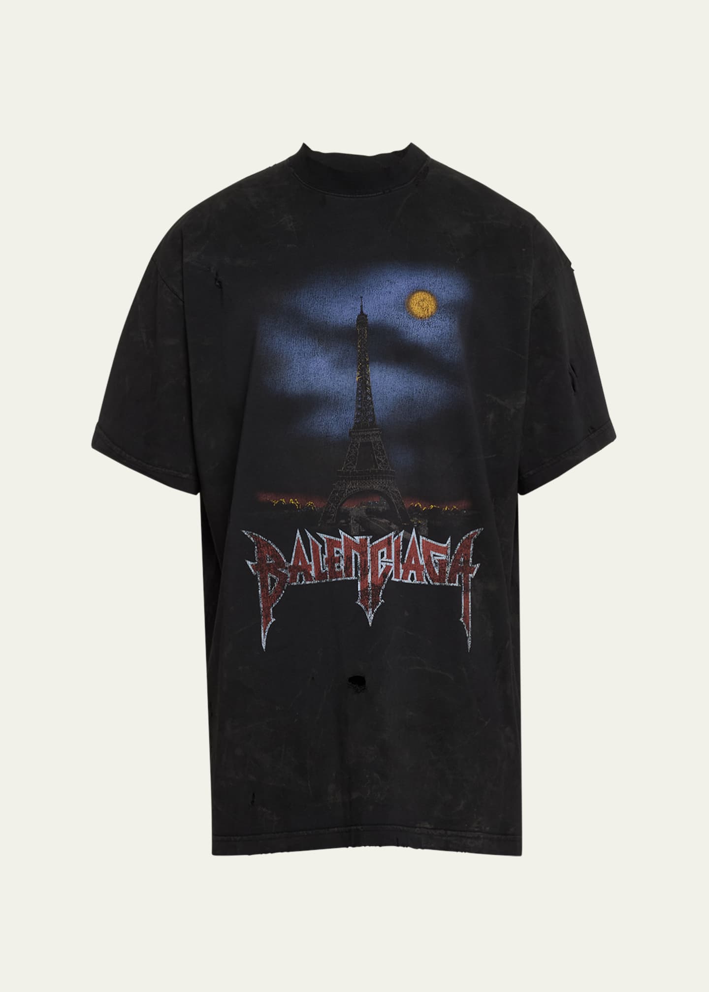 Balenciaga Men's Paris Moon Jersey T-Shirt Image 1 of 5