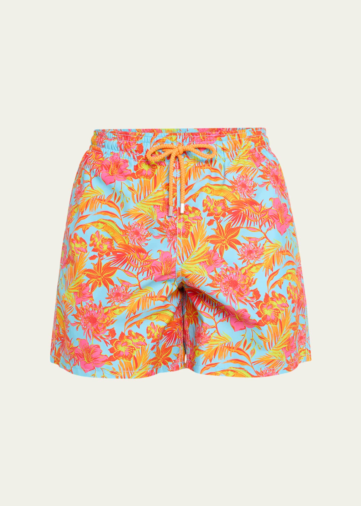 Vilebrequin Men's Tahiti Flower-Print Swim Shorts Image 1 of 4
