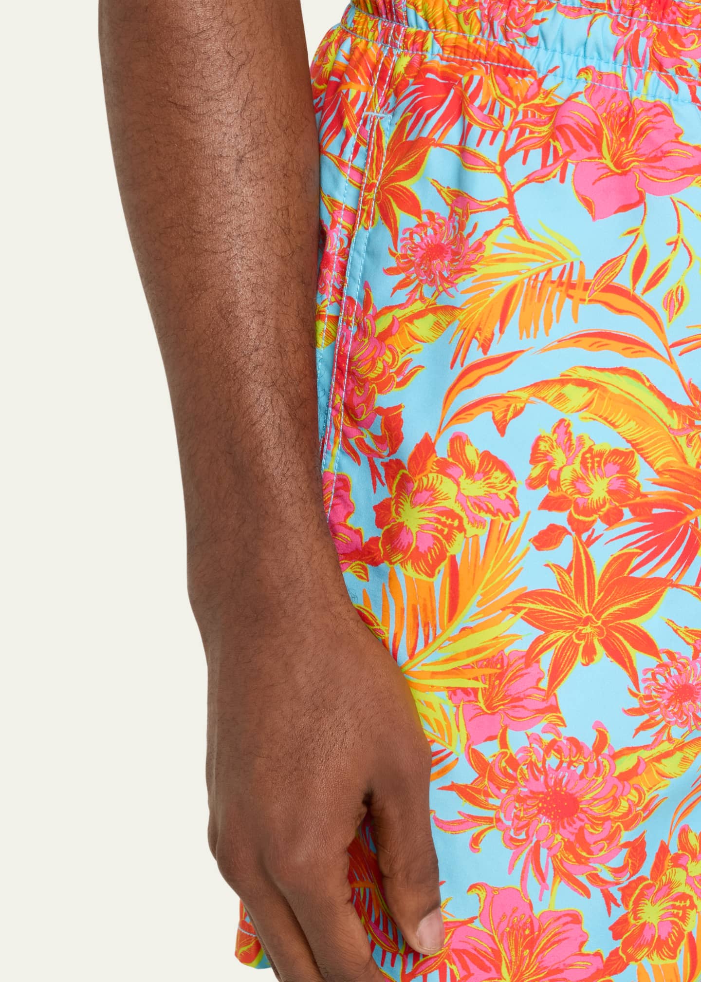 Vilebrequin Men's Tahiti Flower-Print Swim Shorts Image 4 of 4