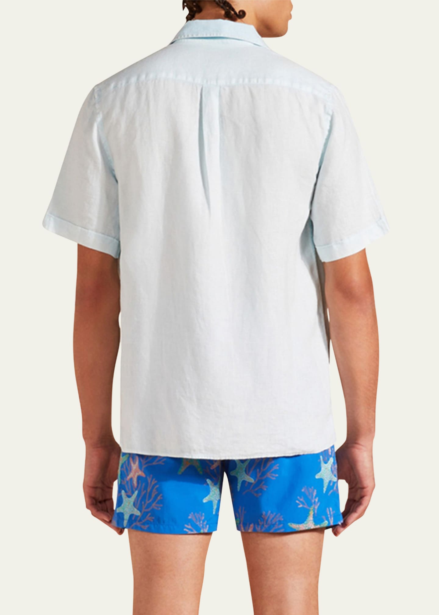 Vilebrequin Men's Linen Pocket Camp Shirt Image 3 of 5