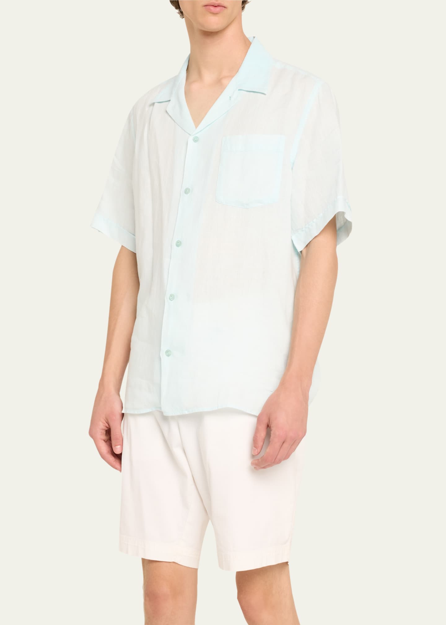Vilebrequin Men's Linen Pocket Camp Shirt Image 4 of 5