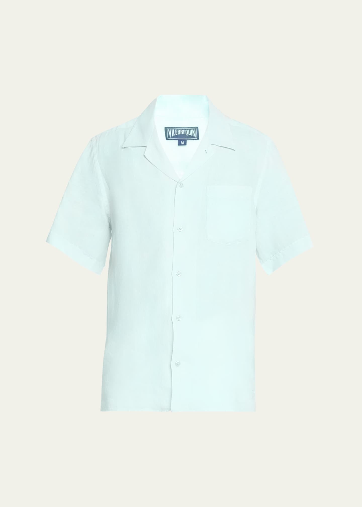 Vilebrequin Men's Linen Pocket Camp Shirt Image 1 of 5