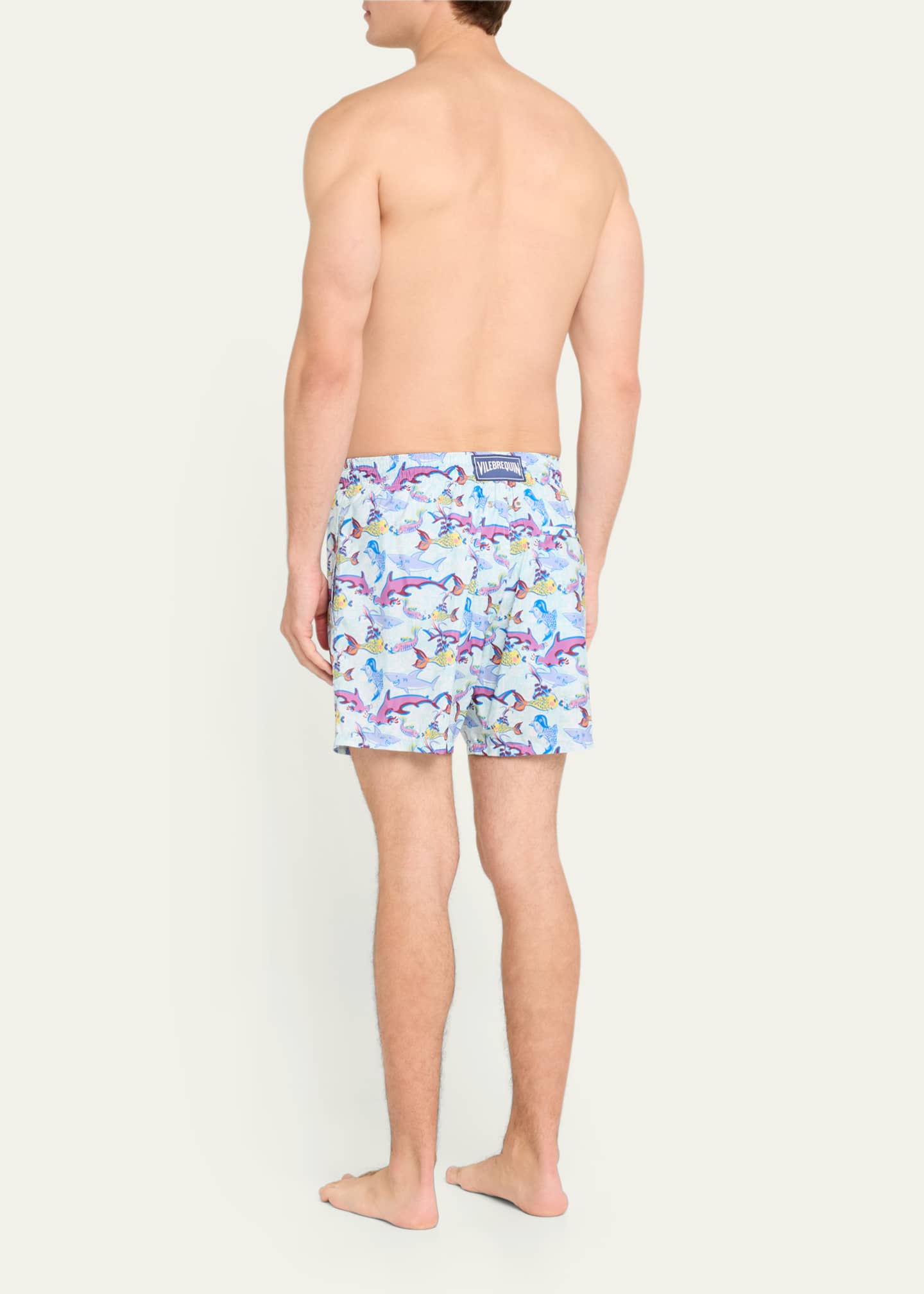 Vilebrequin Men's Allover Fish-Print Swim Shorts Image 3 of 4