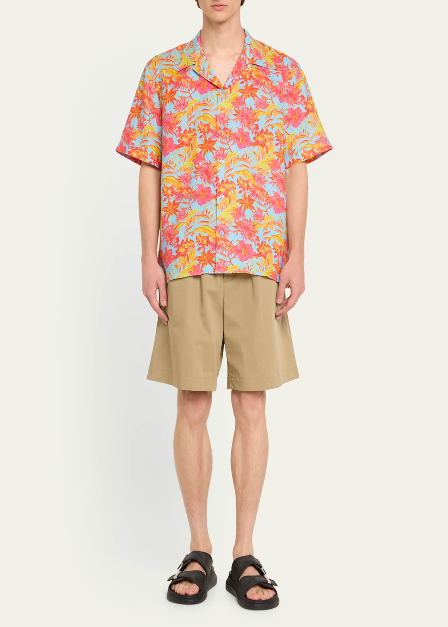 Vilebrequin Men's Tahiti Flower-Print Camp Shirt Image 2 of 5